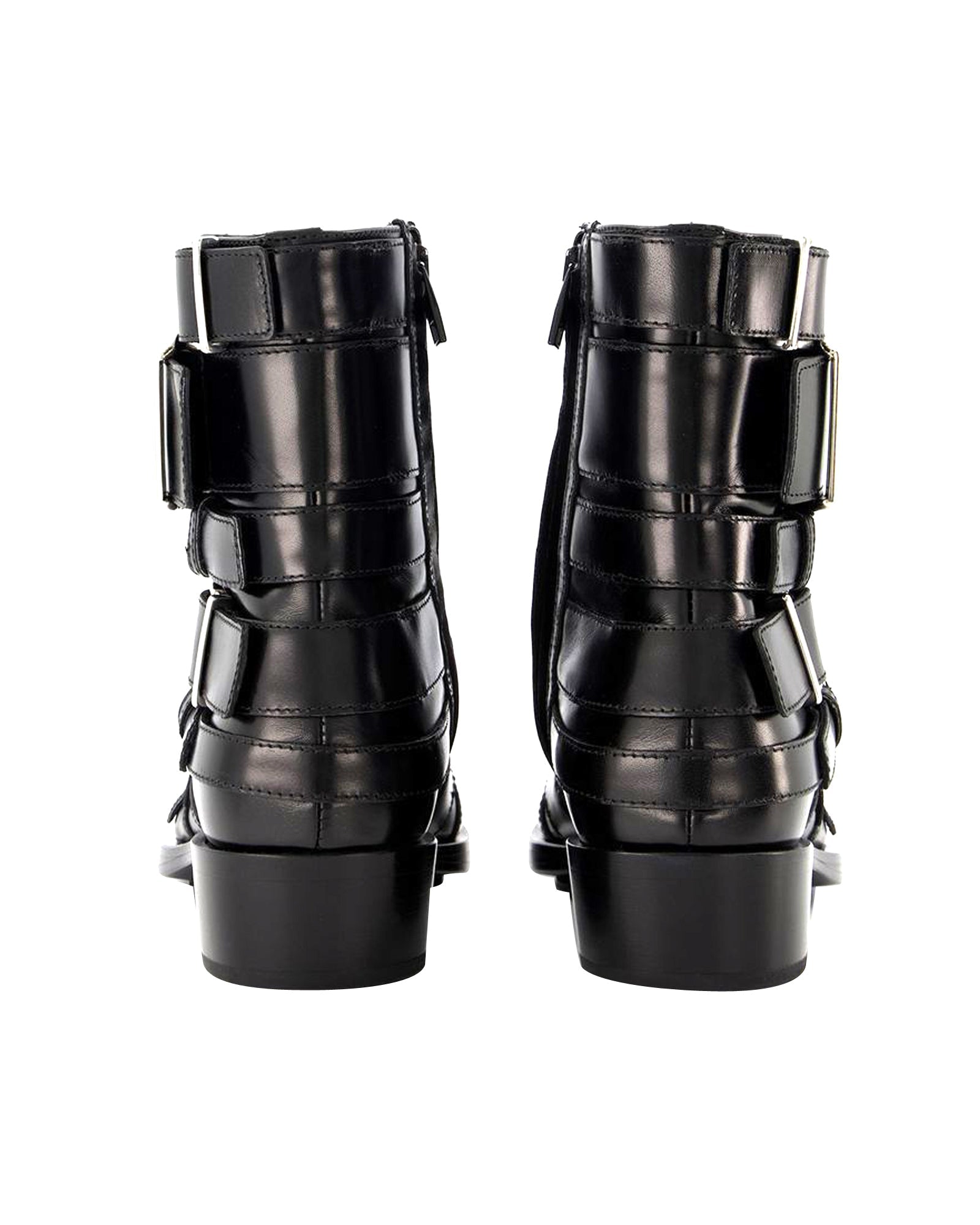 Boxcar Boots in Black/Silver Leather