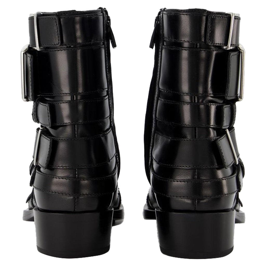 Boxcar Boots in Black/Silver Leather