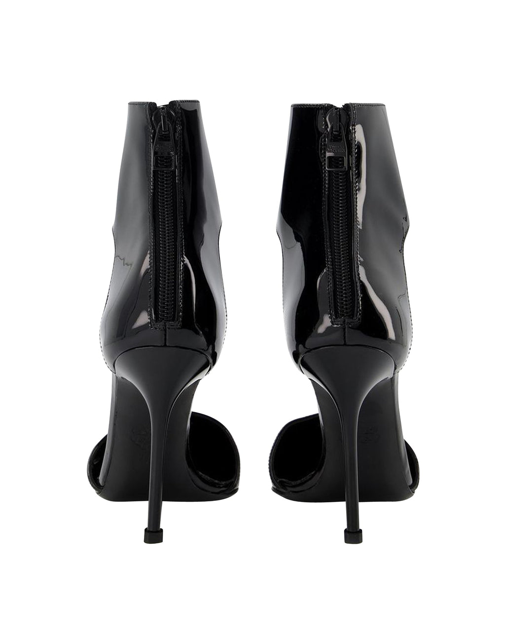 Sandals in Black/Silver Leather