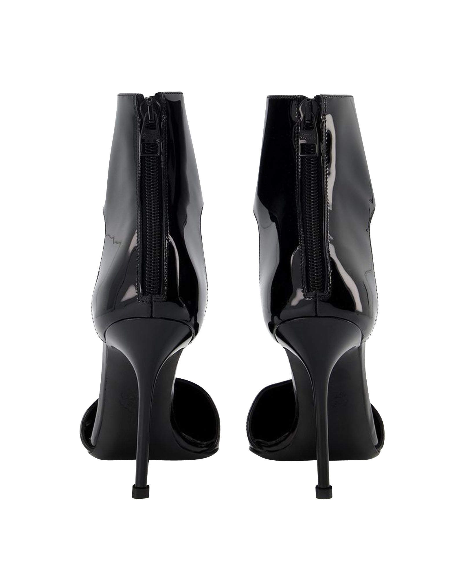 Sandals in Black/Silver Leather