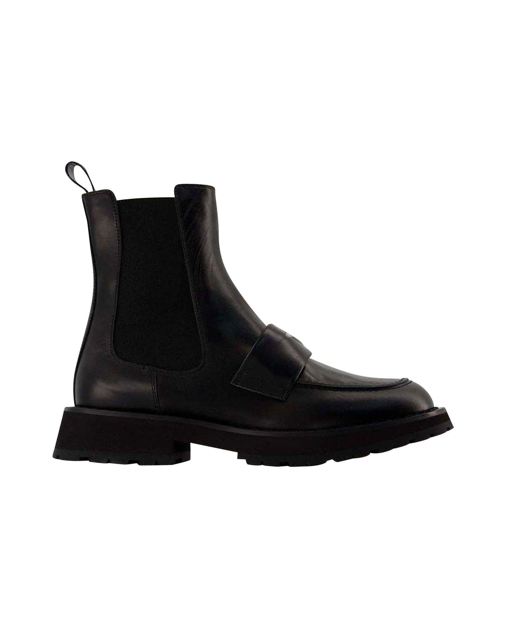 Worker Punk Ankle Boots - Alexander Mcqueen - Black/White - Leather