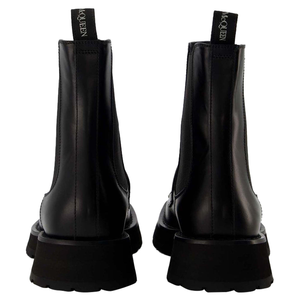 Worker Punk Ankle Boots - Alexander Mcqueen - Black/White - Leather