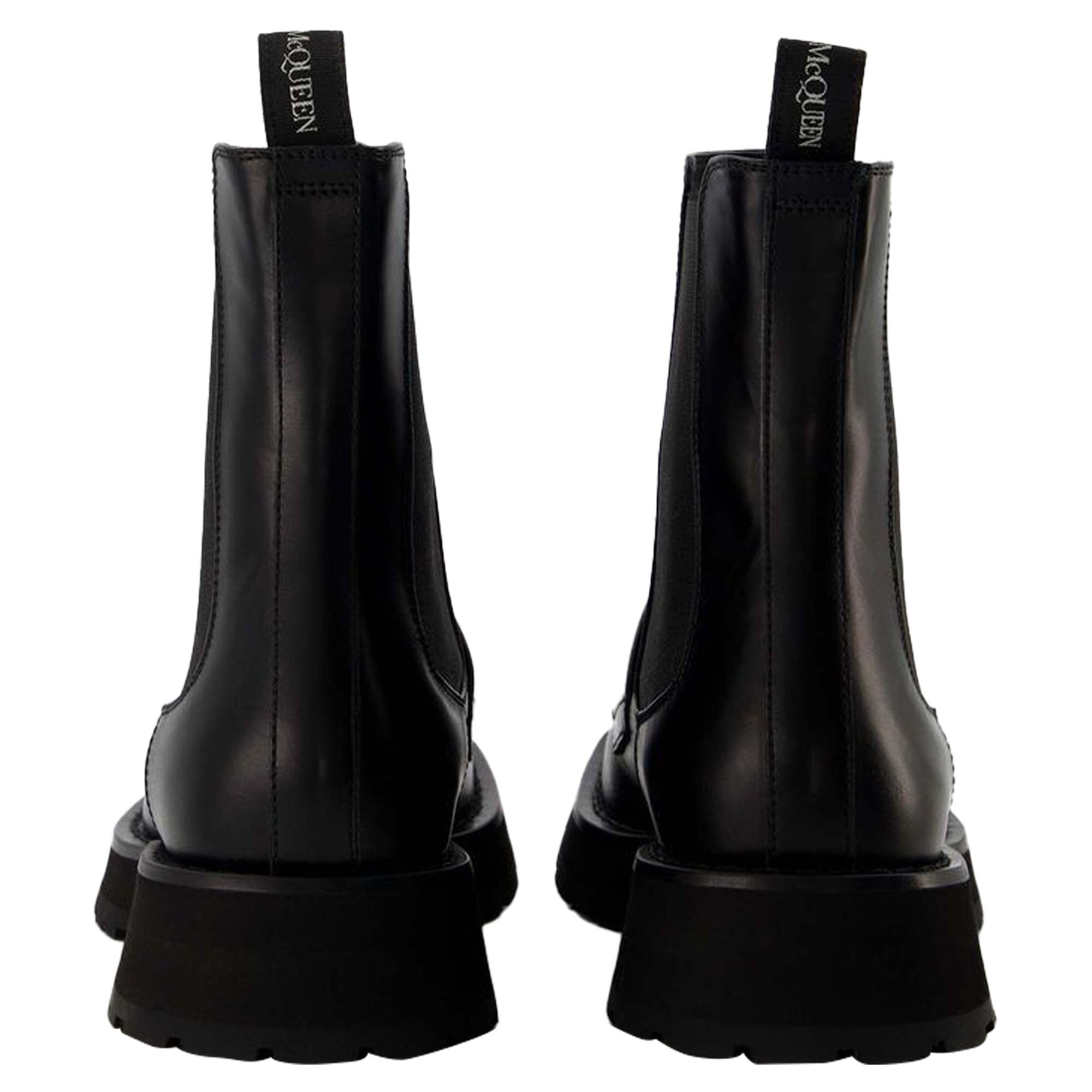Worker Punk Ankle Boots - Alexander Mcqueen - Black/White - Leather
