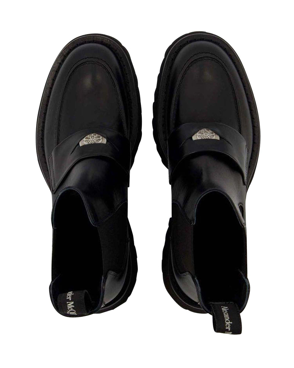 Worker Punk Ankle Boots - Alexander Mcqueen - Black/White - Leather