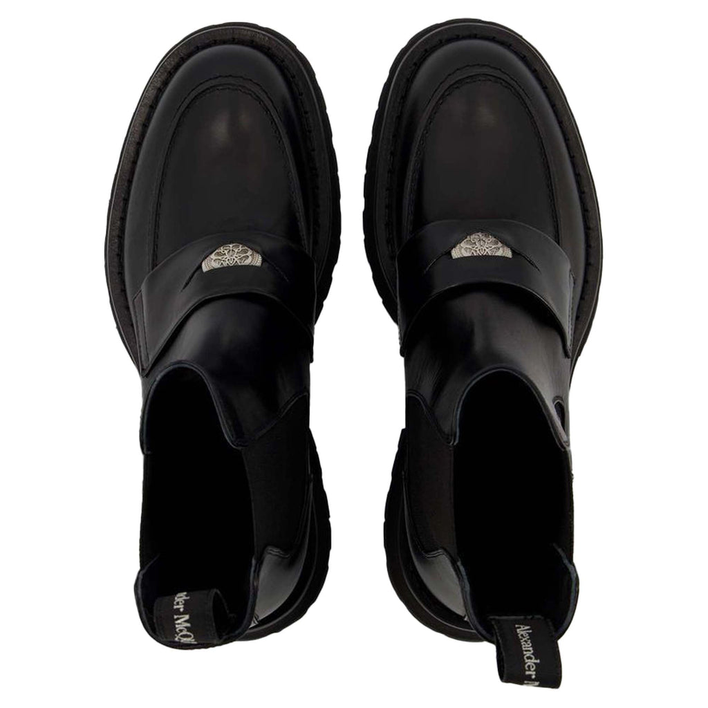 Worker Punk Ankle Boots - Alexander Mcqueen - Black/White - Leather