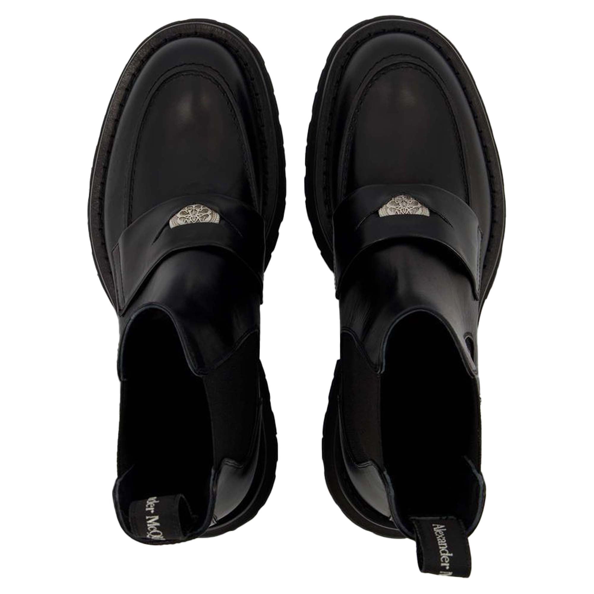 Worker Punk Ankle Boots - Alexander Mcqueen - Black/White - Leather