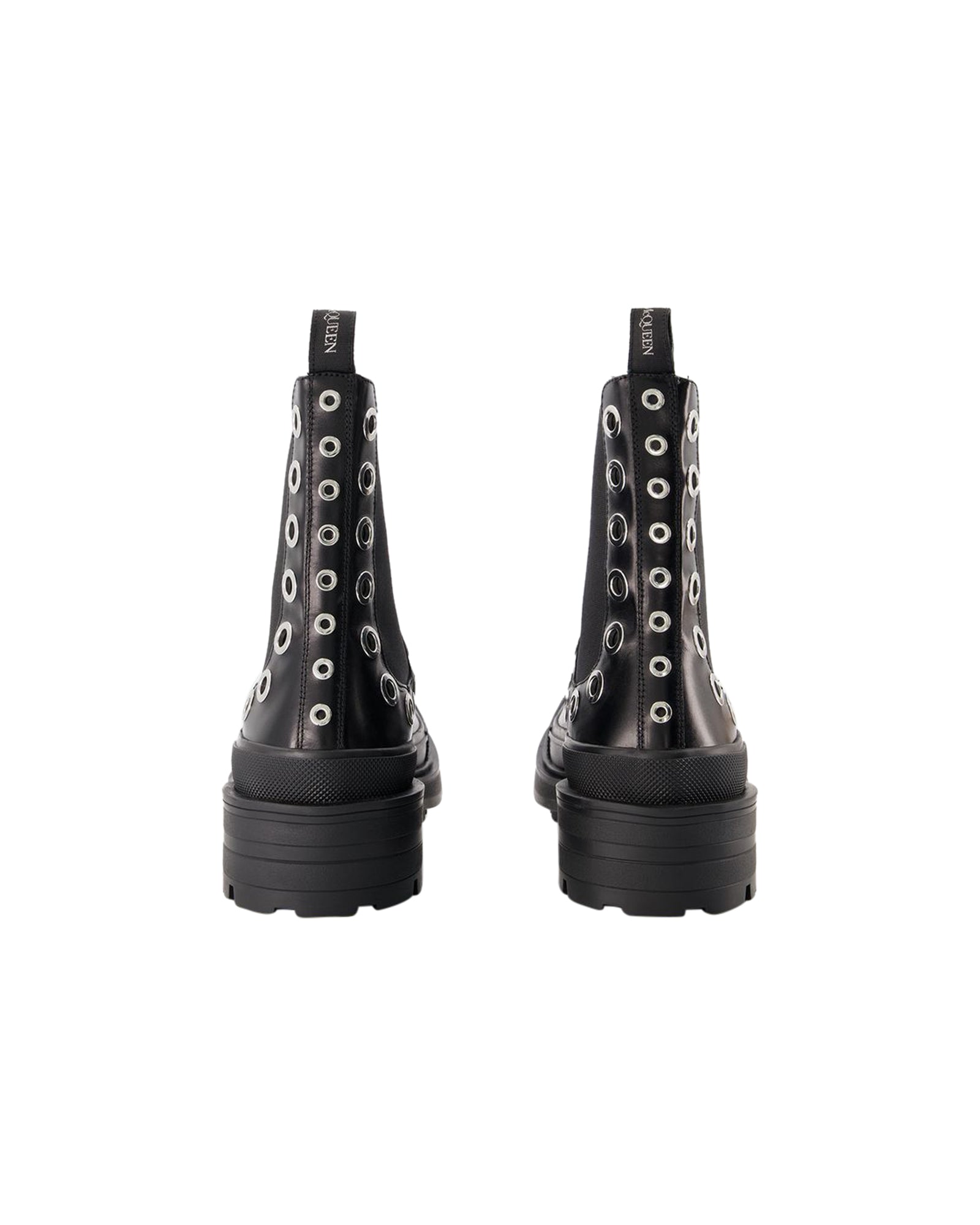 Tread Slick Ankle Boots - Alexander Mcqueen - Black/White - Leather