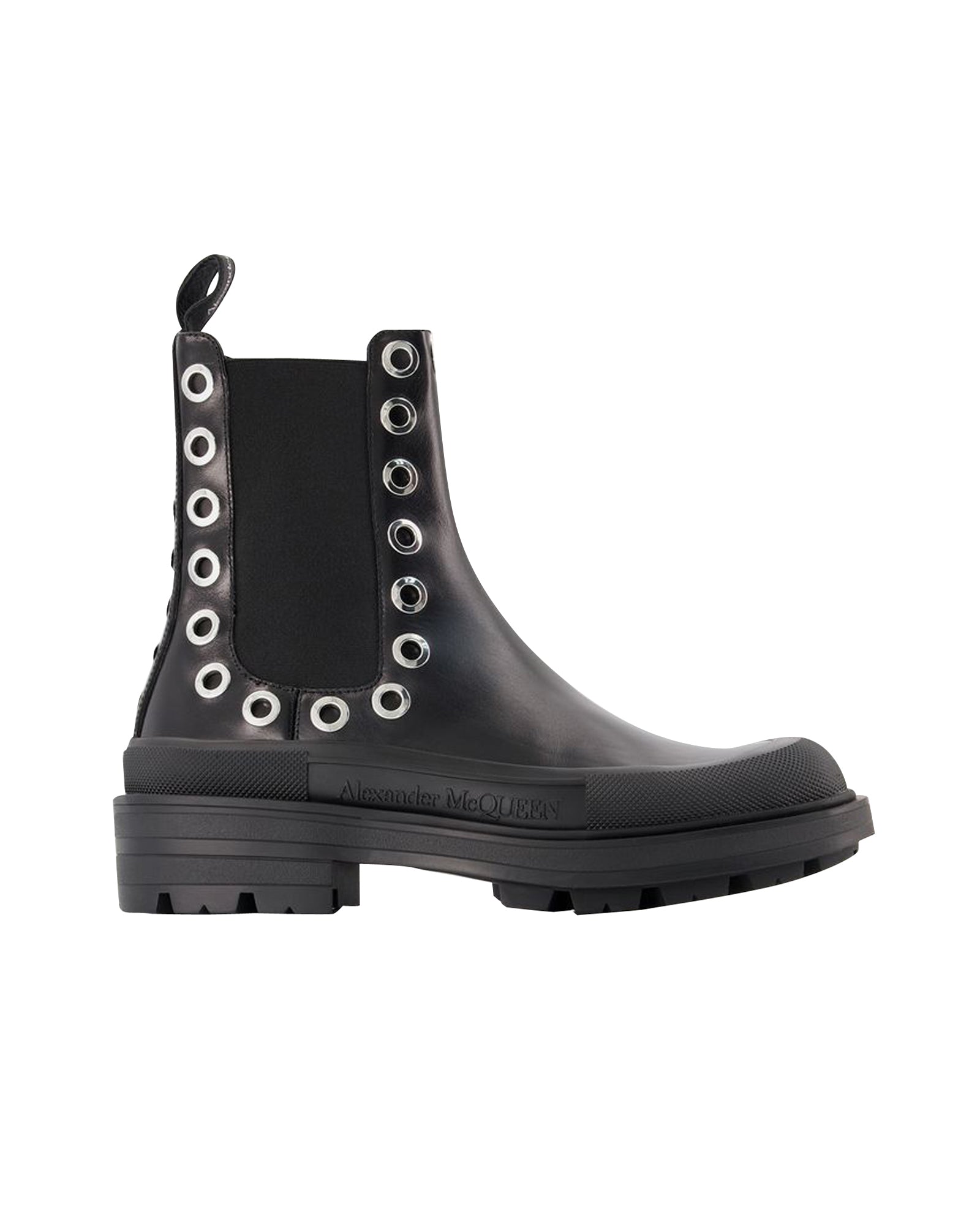 Tread Slick Ankle Boots - Alexander Mcqueen - Black/White - Leather