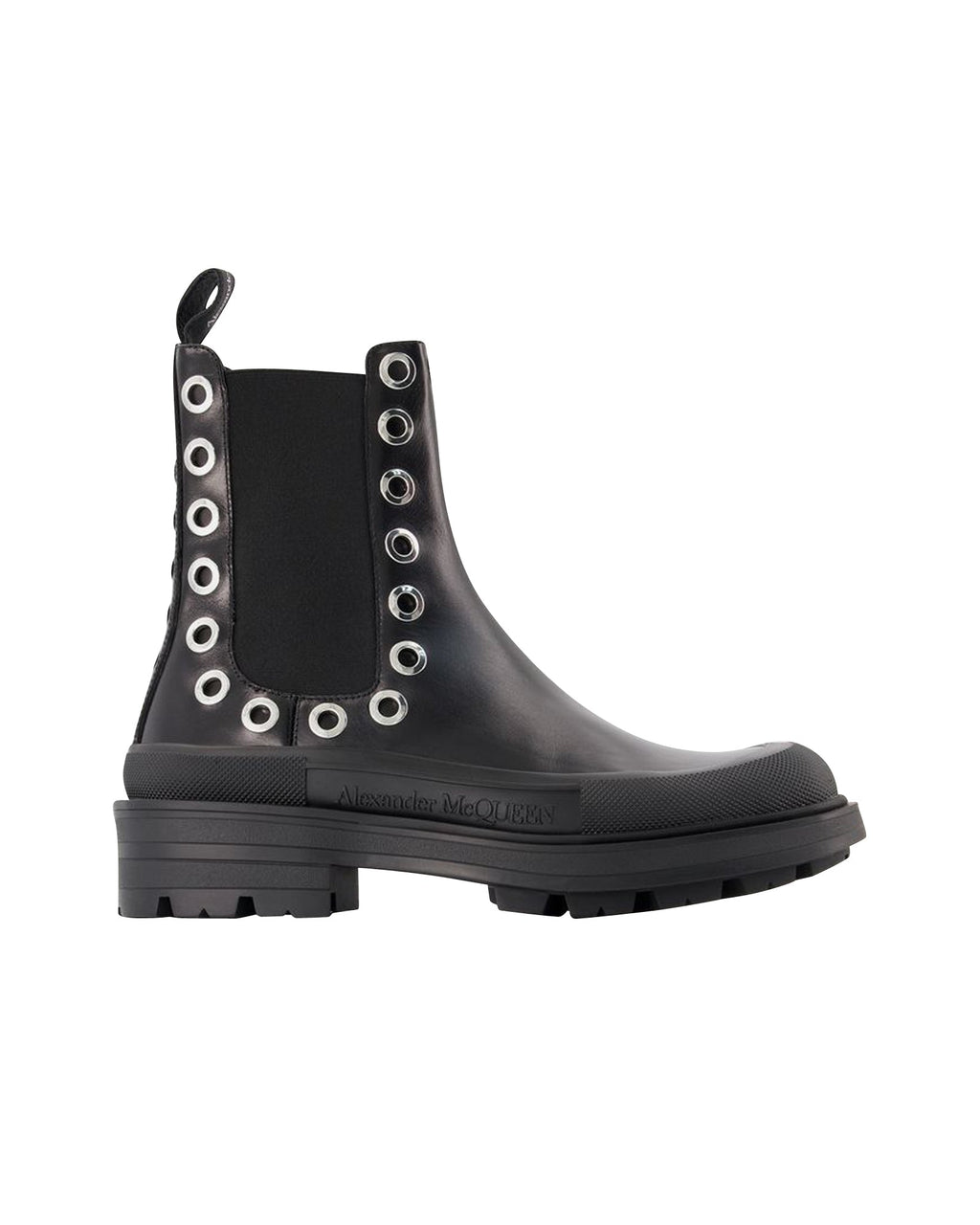 Tread Slick Ankle Boots - Alexander Mcqueen - Black/White - Leather