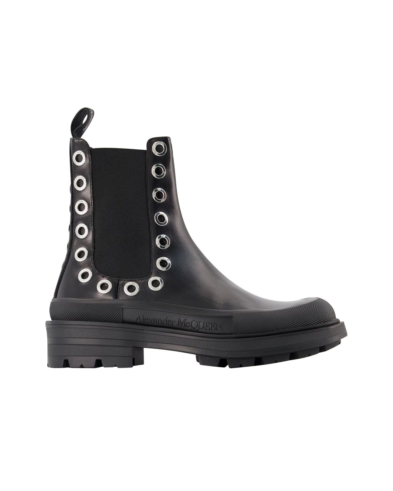 Tread Slick Ankle Boots - Alexander Mcqueen - Black/White - Leather