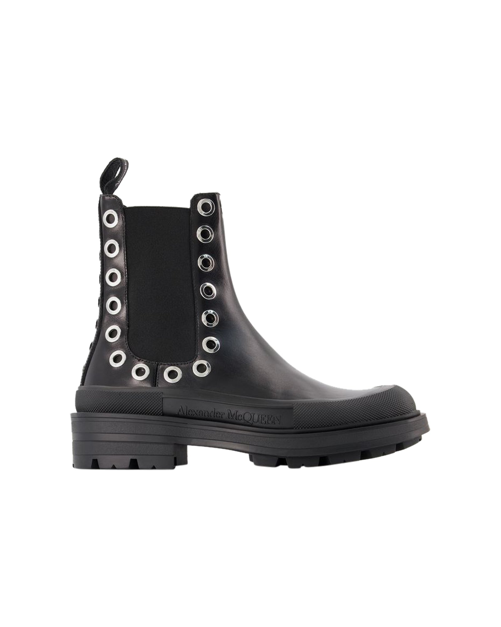 Tread Slick Ankle Boots - Alexander Mcqueen - Black/White - Leather