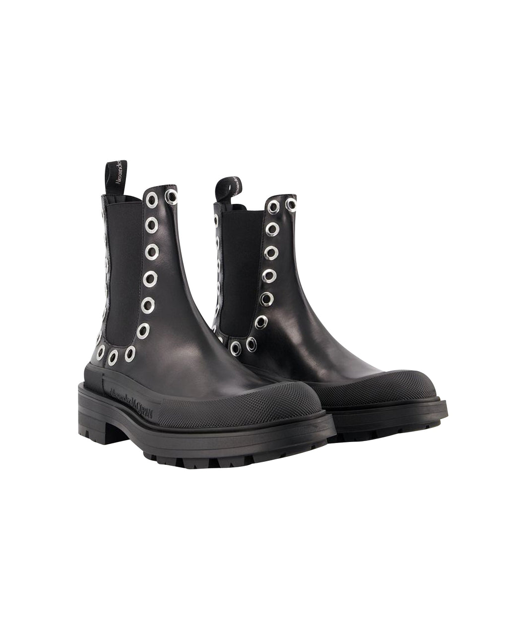 Tread Slick Ankle Boots - Alexander Mcqueen - Black/White - Leather