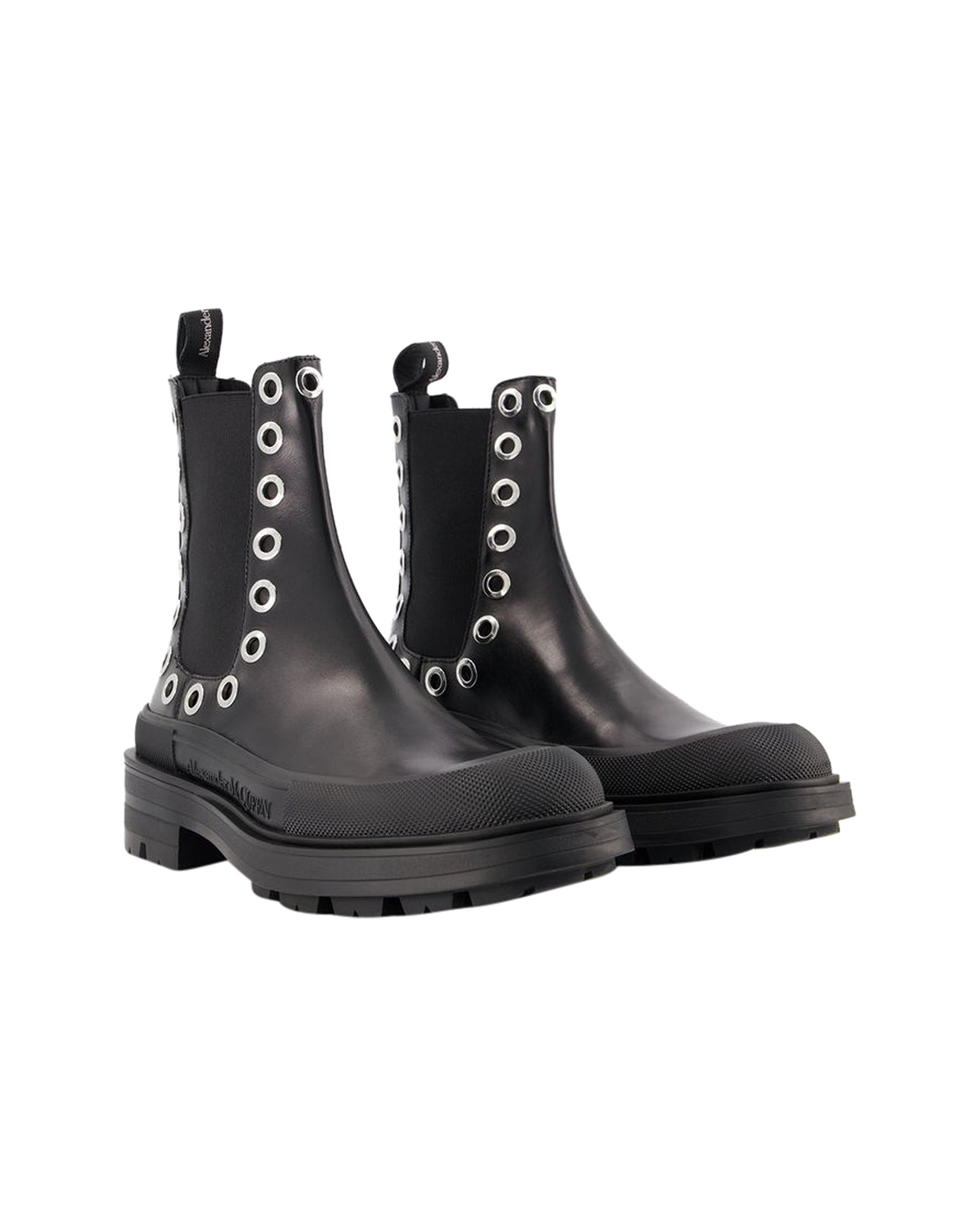 Tread Slick Ankle Boots - Alexander Mcqueen - Black/White - Leather