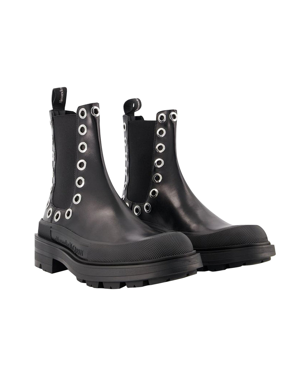 Tread Slick Ankle Boots - Alexander Mcqueen - Black/White - Leather
