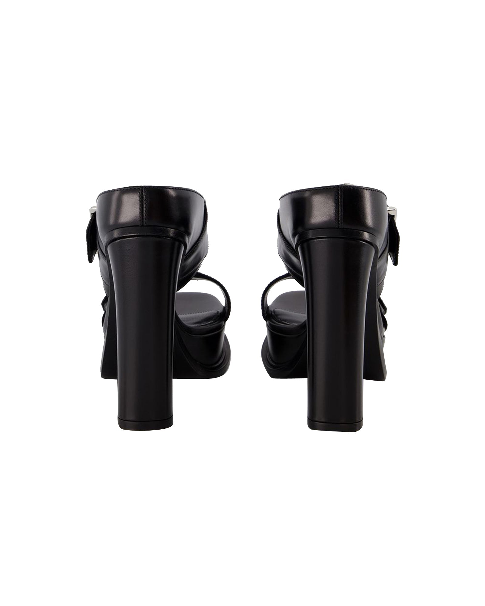 Leath S.Leath Sandals - Alexander McQueen - Leather - Black/Silver