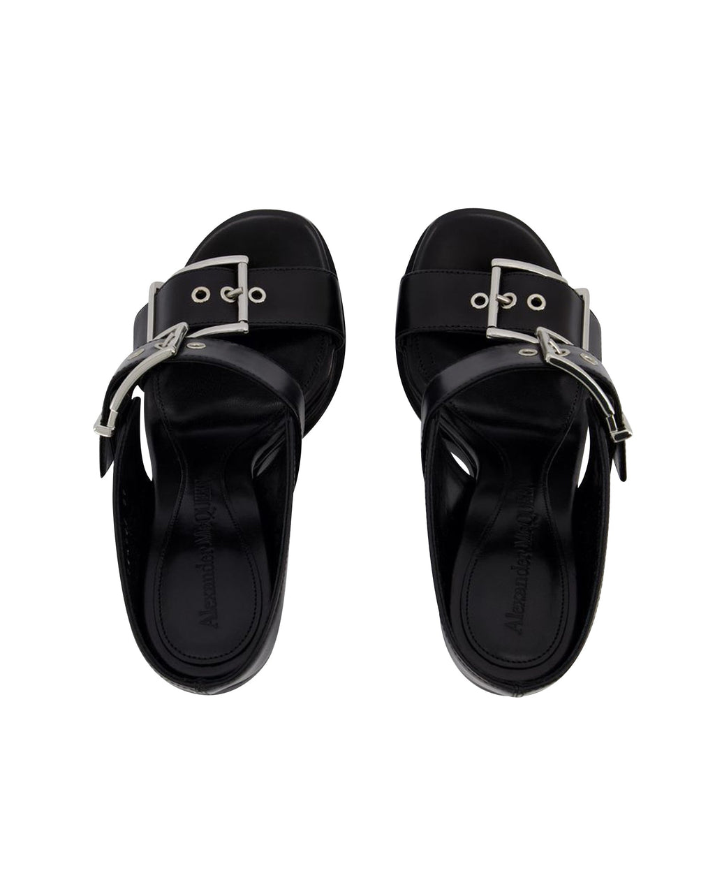 Leath S.Leath Sandals - Alexander McQueen - Leather - Black/Silver