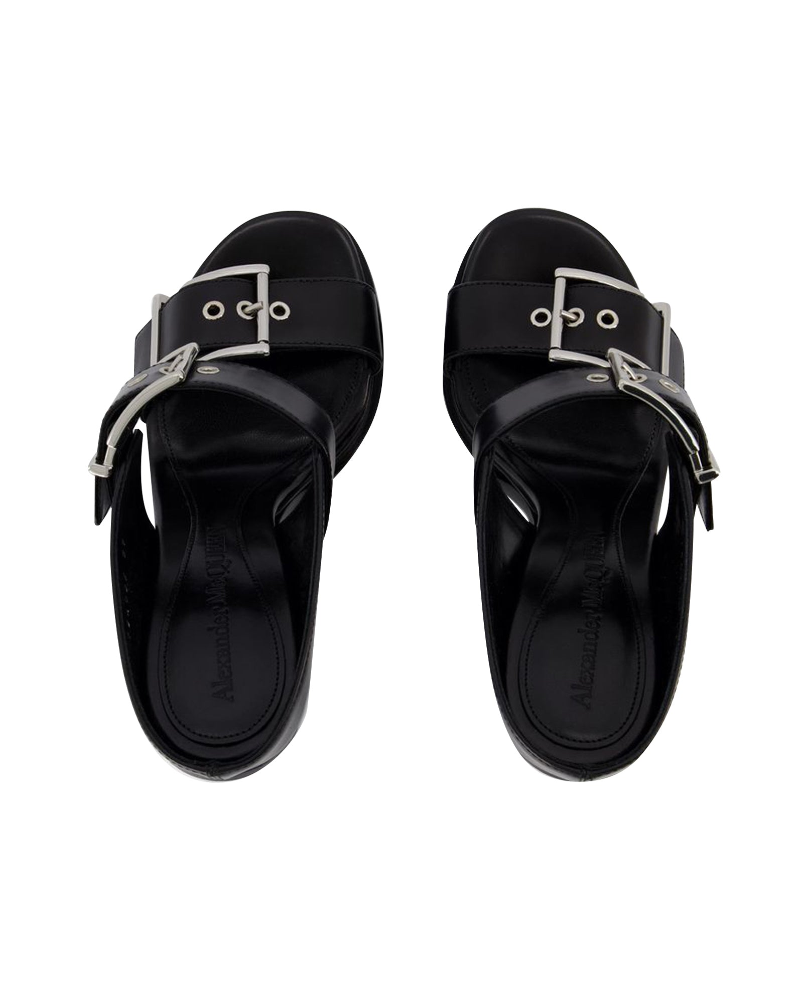 Leath S.Leath Sandals - Alexander McQueen - Leather - Black/Silver