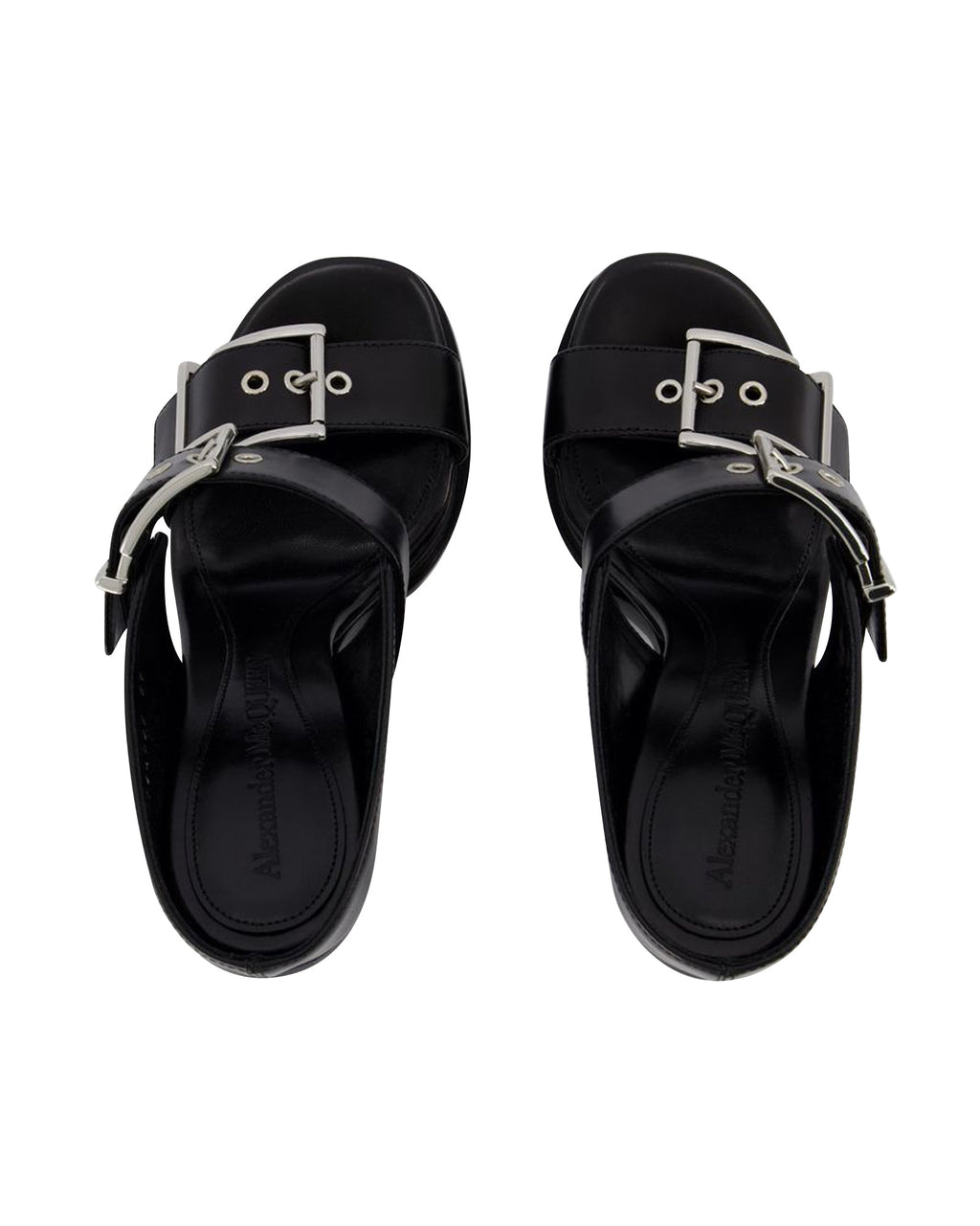 Leath S.Leath Sandals - Alexander McQueen - Leather - Black/Silver