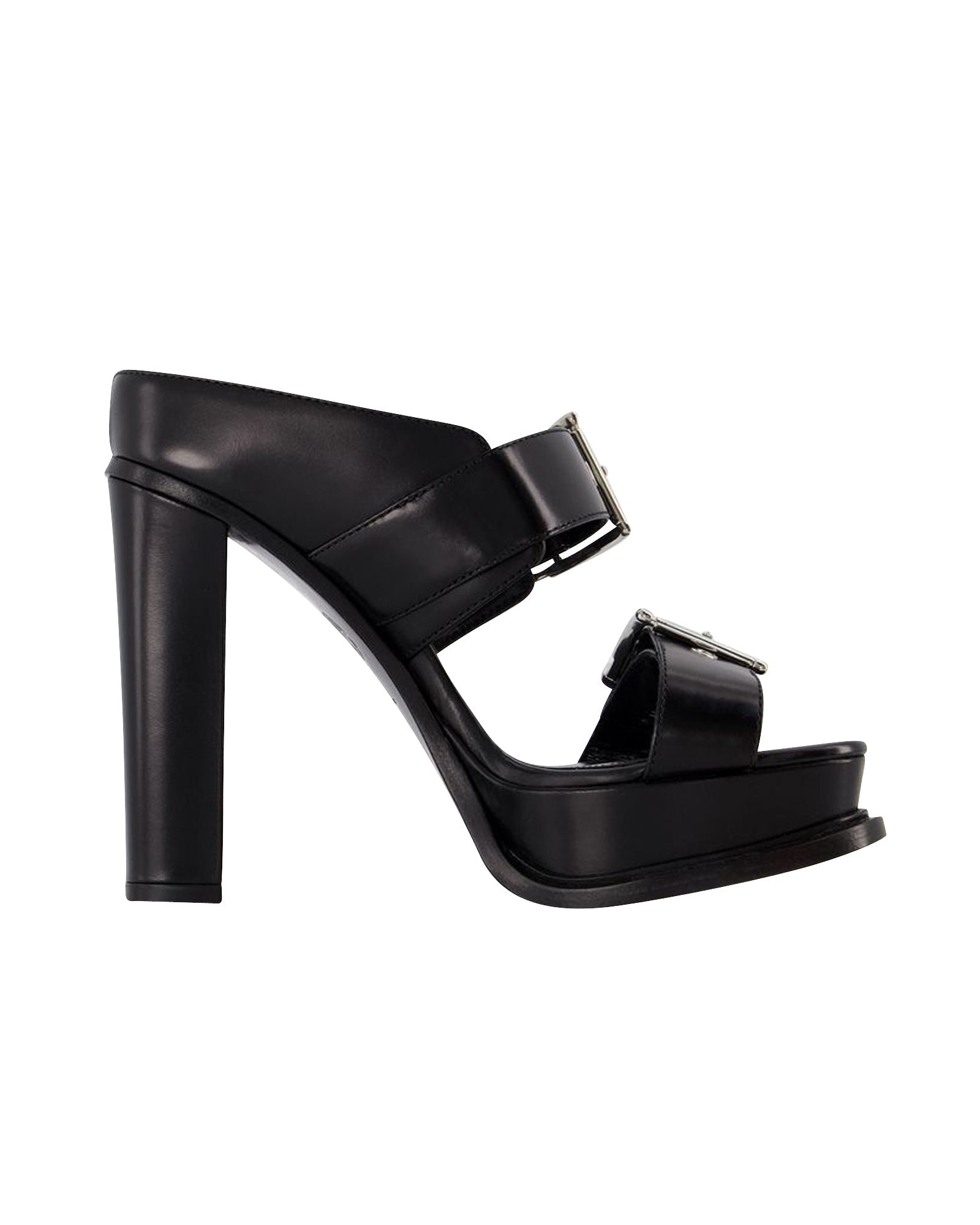 Leath S.Leath Sandals - Alexander McQueen - Leather - Black/Silver
