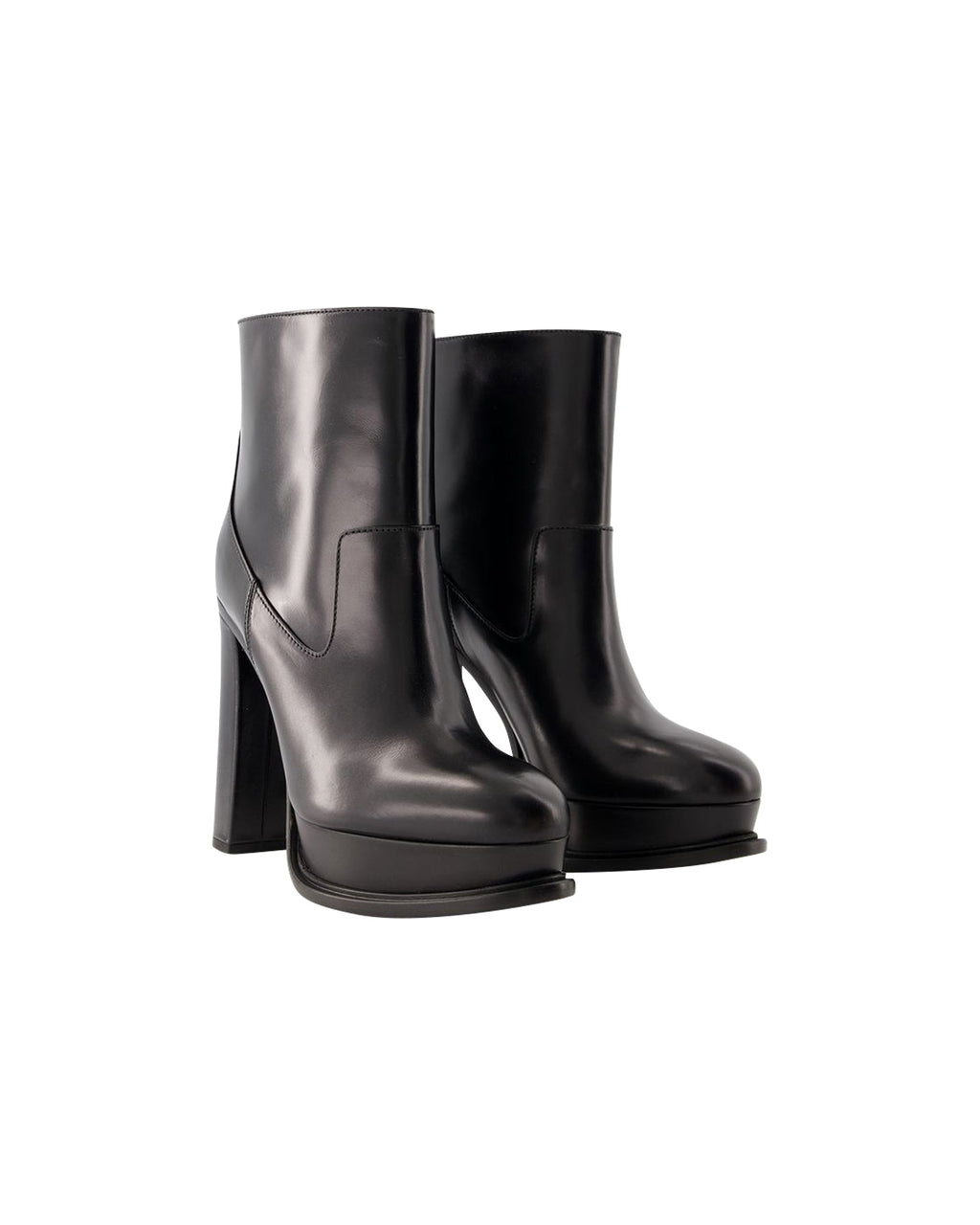 120 Mm Ankle Boots - Alexander Mcqueen - Leather - Black