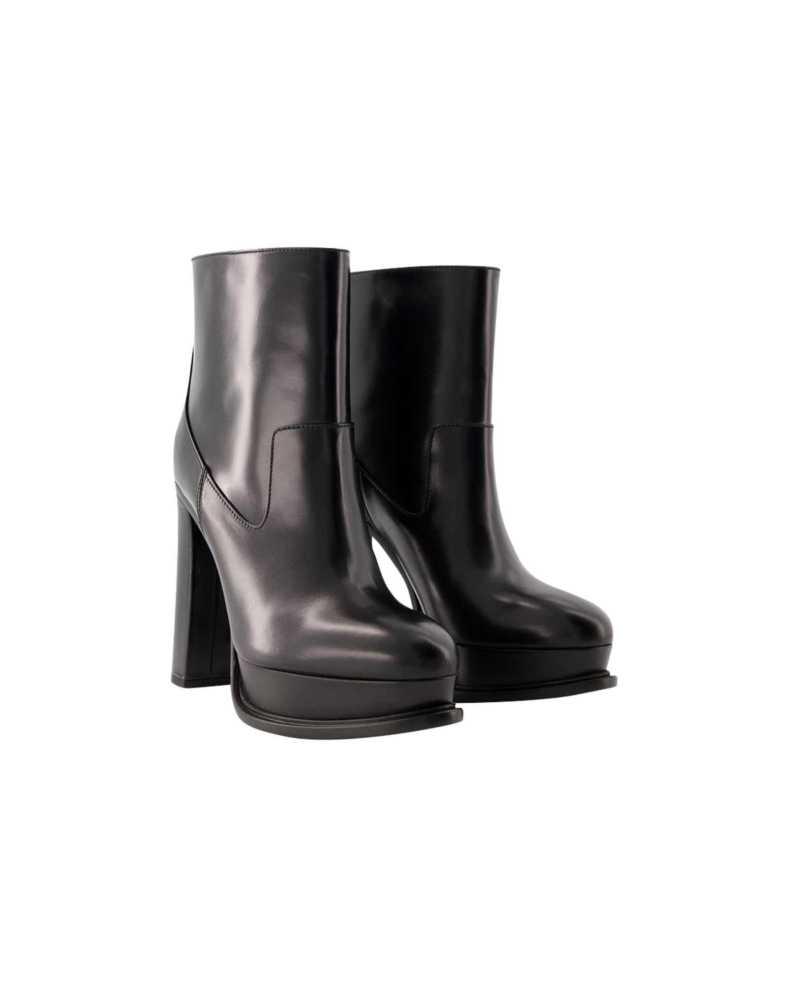 120 Mm Ankle Boots - Alexander Mcqueen - Leather - Black
