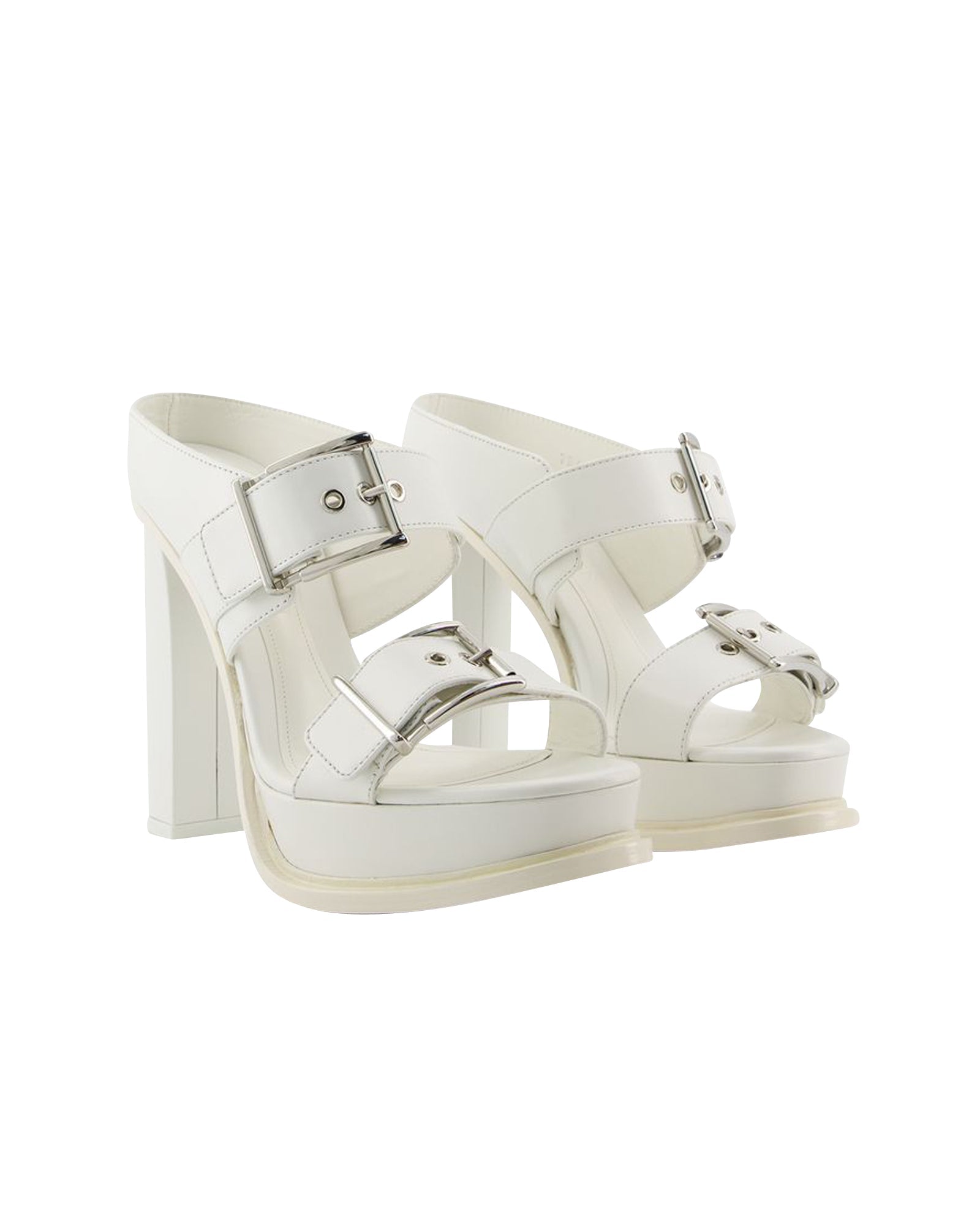 Leath S.Leath Sandales - Alexander Mcqueen - Leather - Ivoire/Argenté
