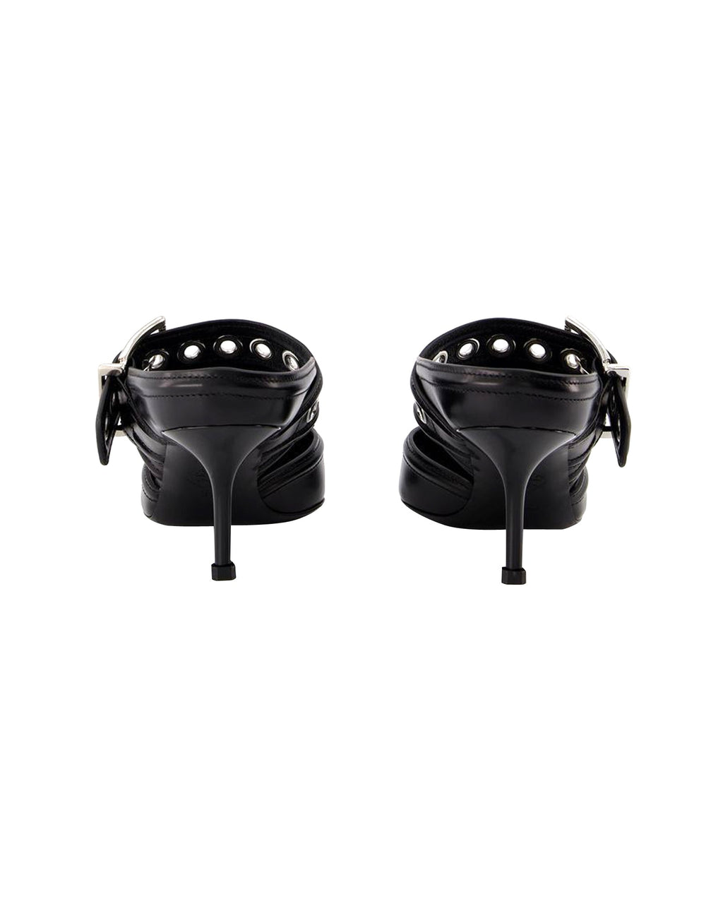 Oversized Sandals - Alexander Mcqueen - Black/Silver - Leather
