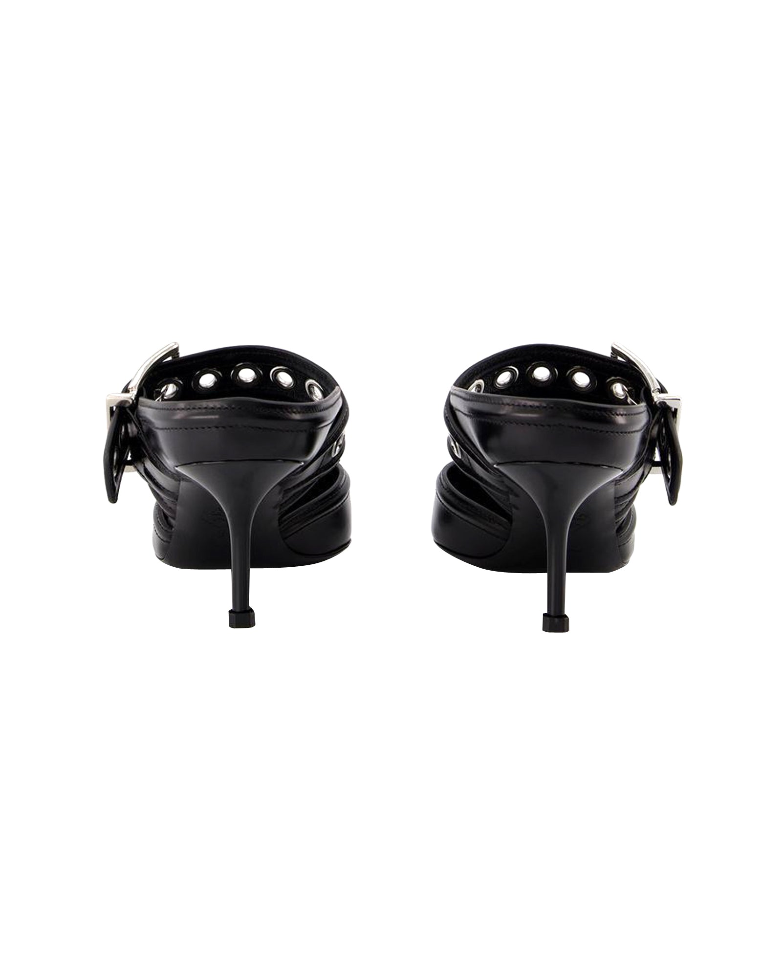 Oversized Sandals - Alexander Mcqueen - Black/Silver - Leather