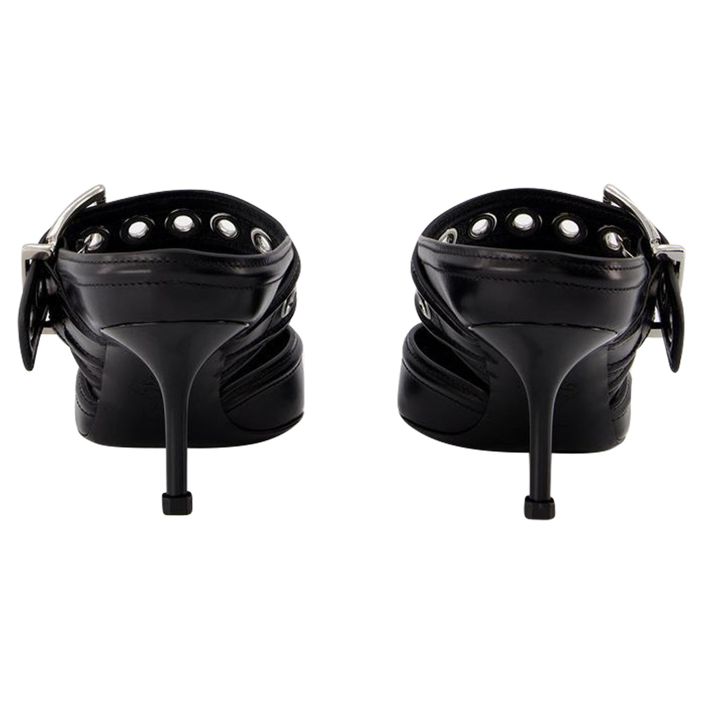 Oversized Sandals - Alexander Mcqueen - Black/Silver - Leather