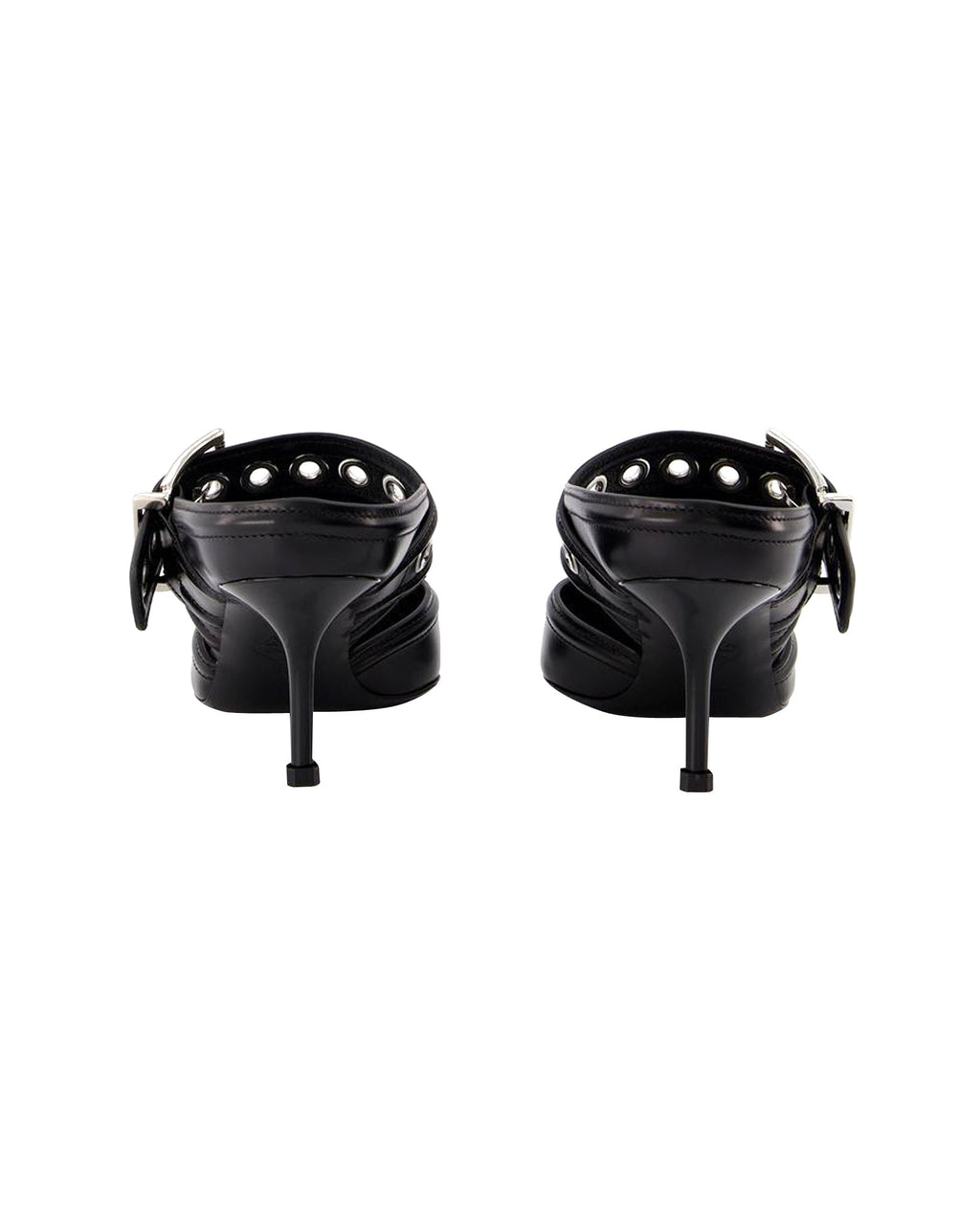 Oversized Sandals - Alexander Mcqueen - Black/Silver - Leather