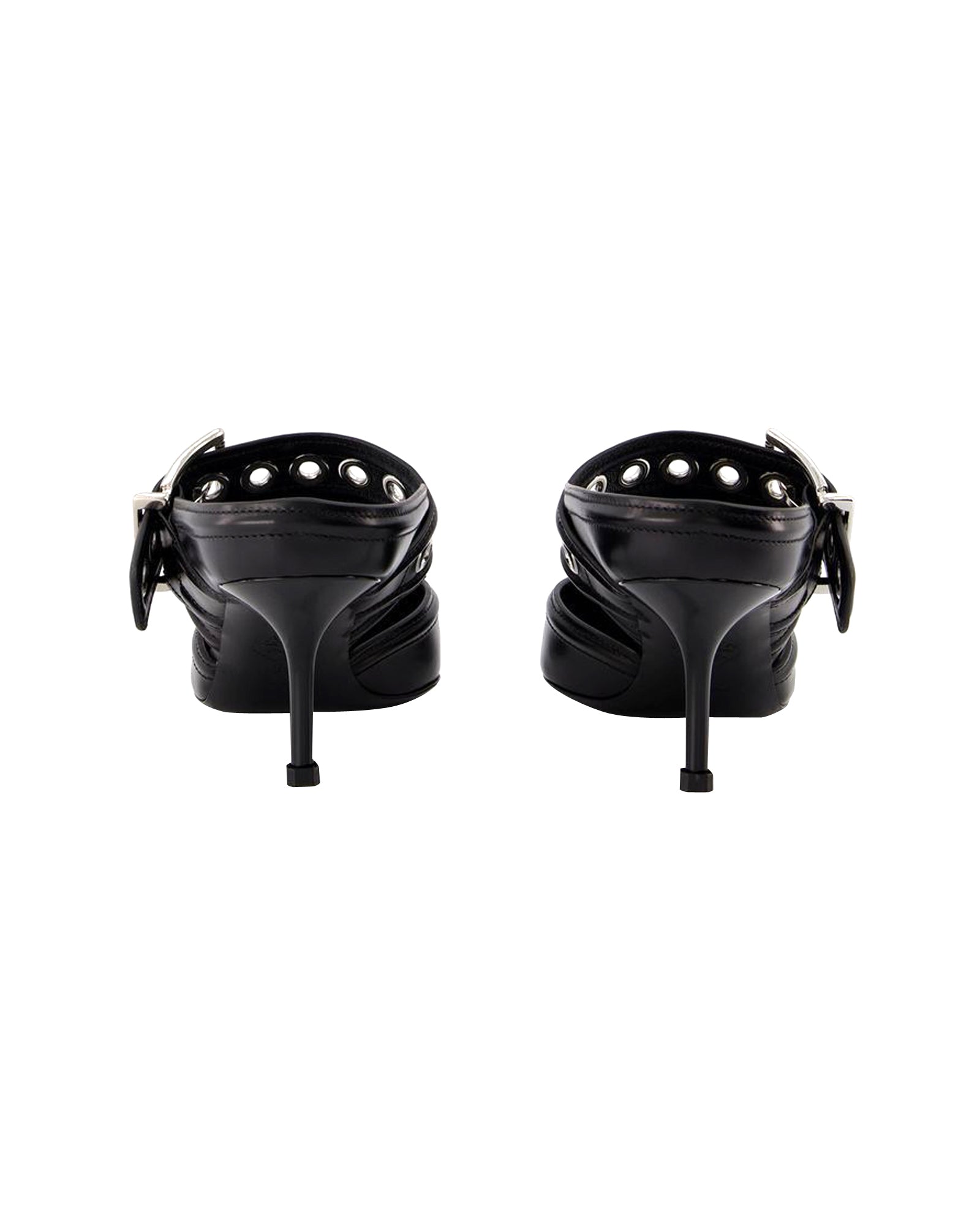 Oversized Sandals - Alexander Mcqueen - Black/Silver - Leather