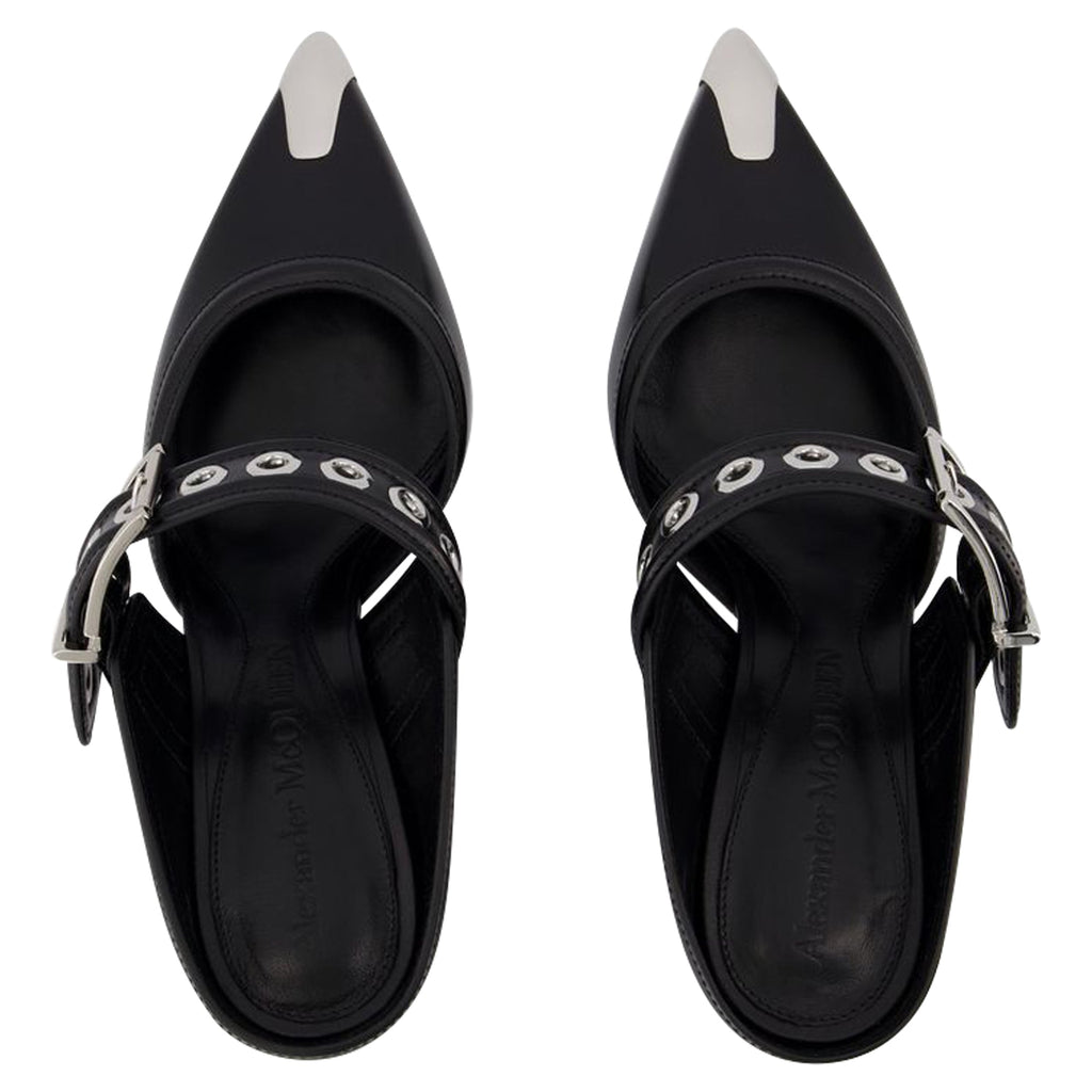 Oversized Sandals - Alexander Mcqueen - Black/Silver - Leather