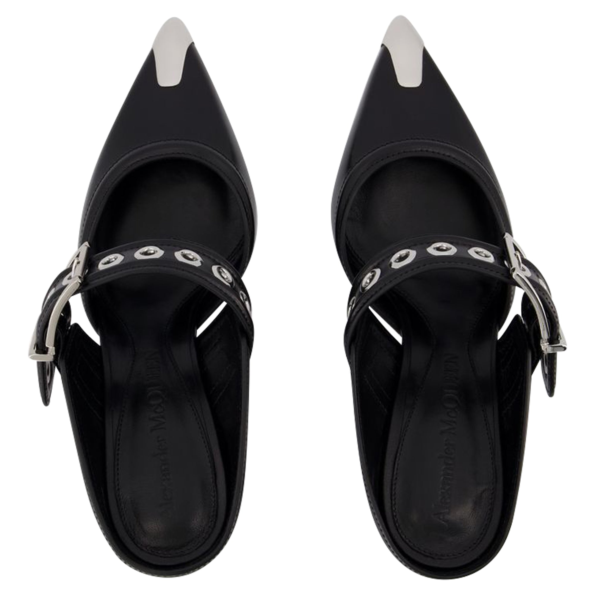 Oversized Sandals - Alexander Mcqueen - Black/Silver - Leather