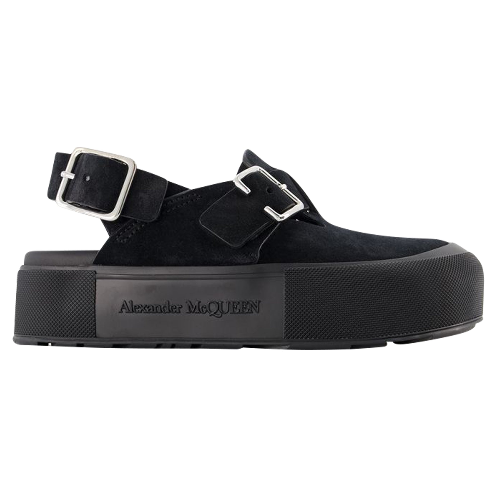 Mount Slick Sandals - Alexander Mcqueen - Black/Silver - Leather