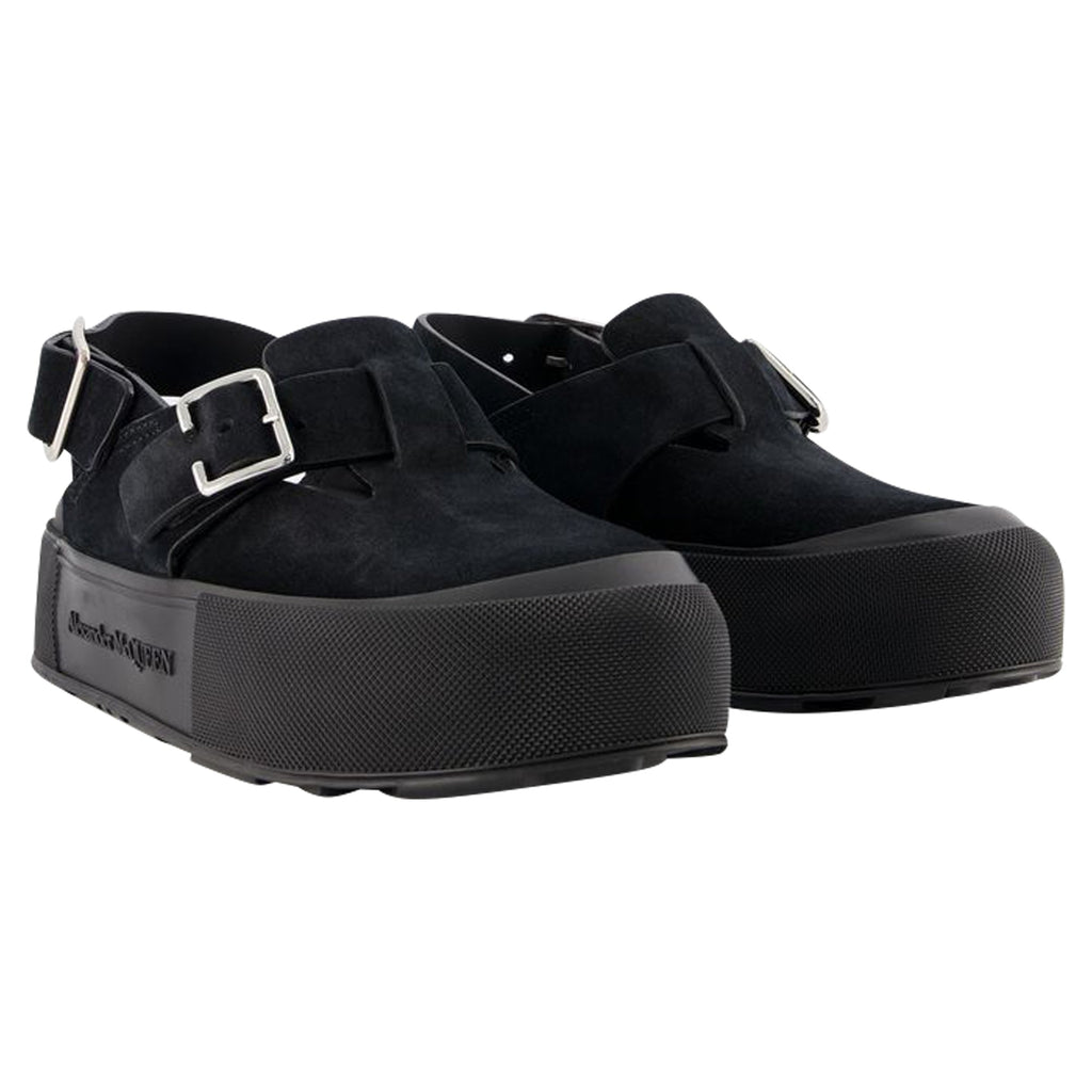 Mount Slick Sandals - Alexander Mcqueen - Black/Silver - Leather