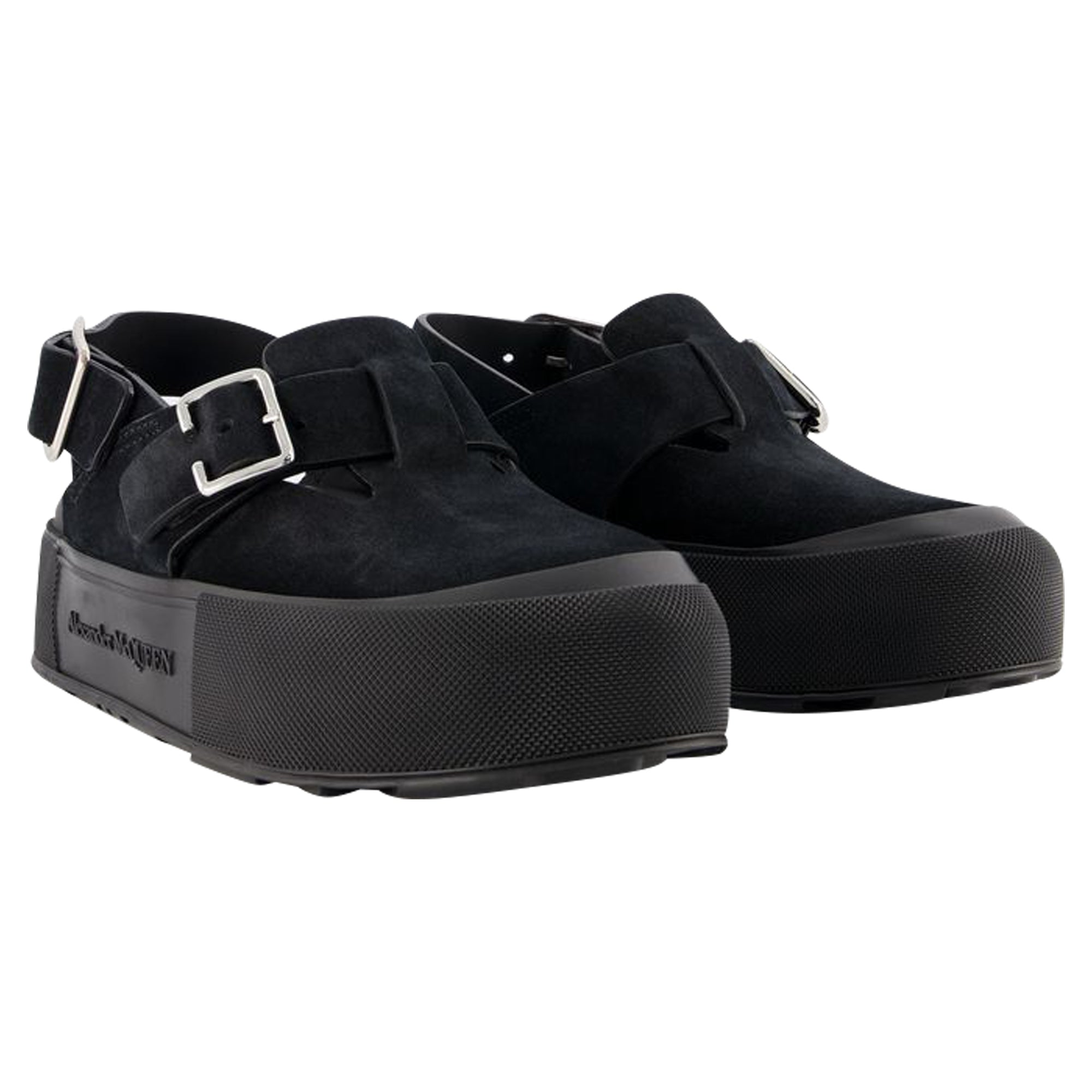 Mount Slick Sandals - Alexander Mcqueen - Black/Silver - Leather