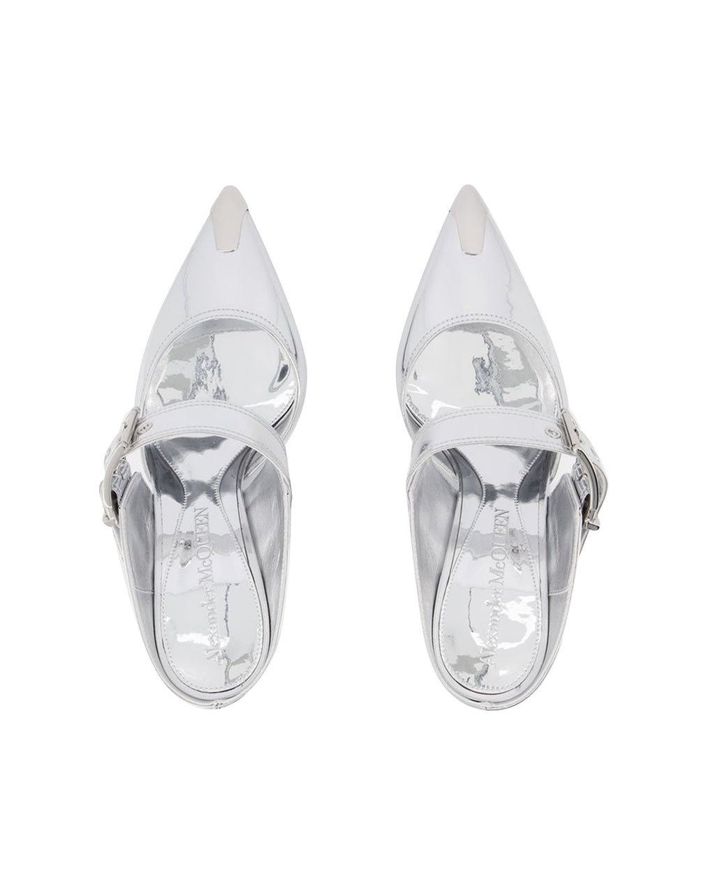 Punk Buckle Pumps - Alexander Mcqueen - Grey - Leather