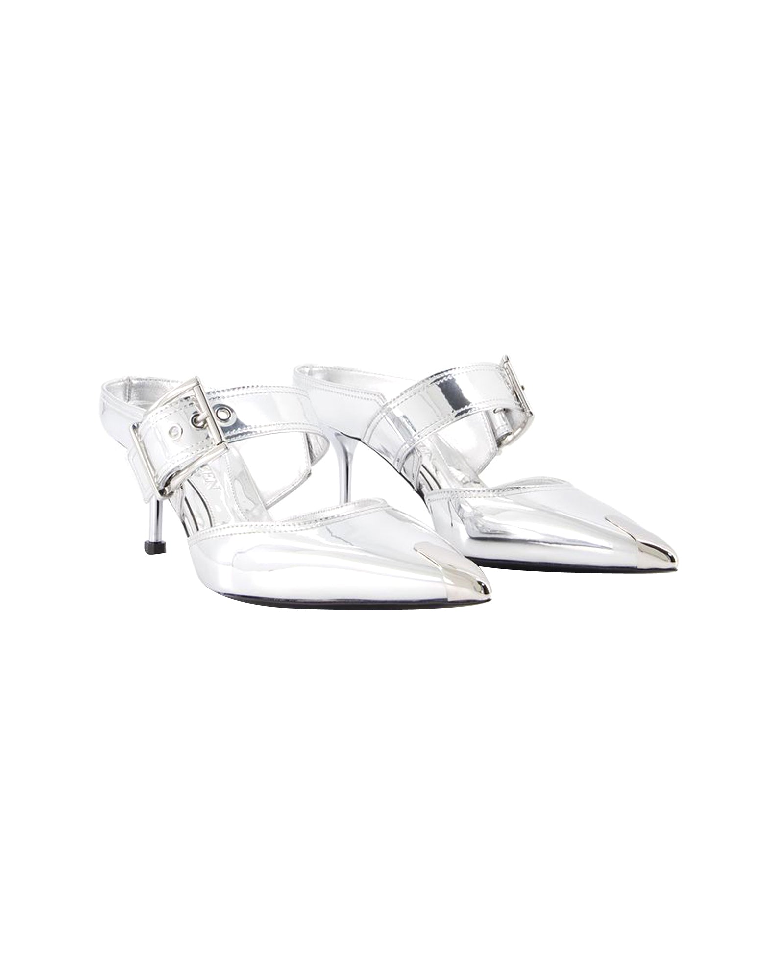 Punk Buckle Pumps - Alexander Mcqueen - Grey - Leather