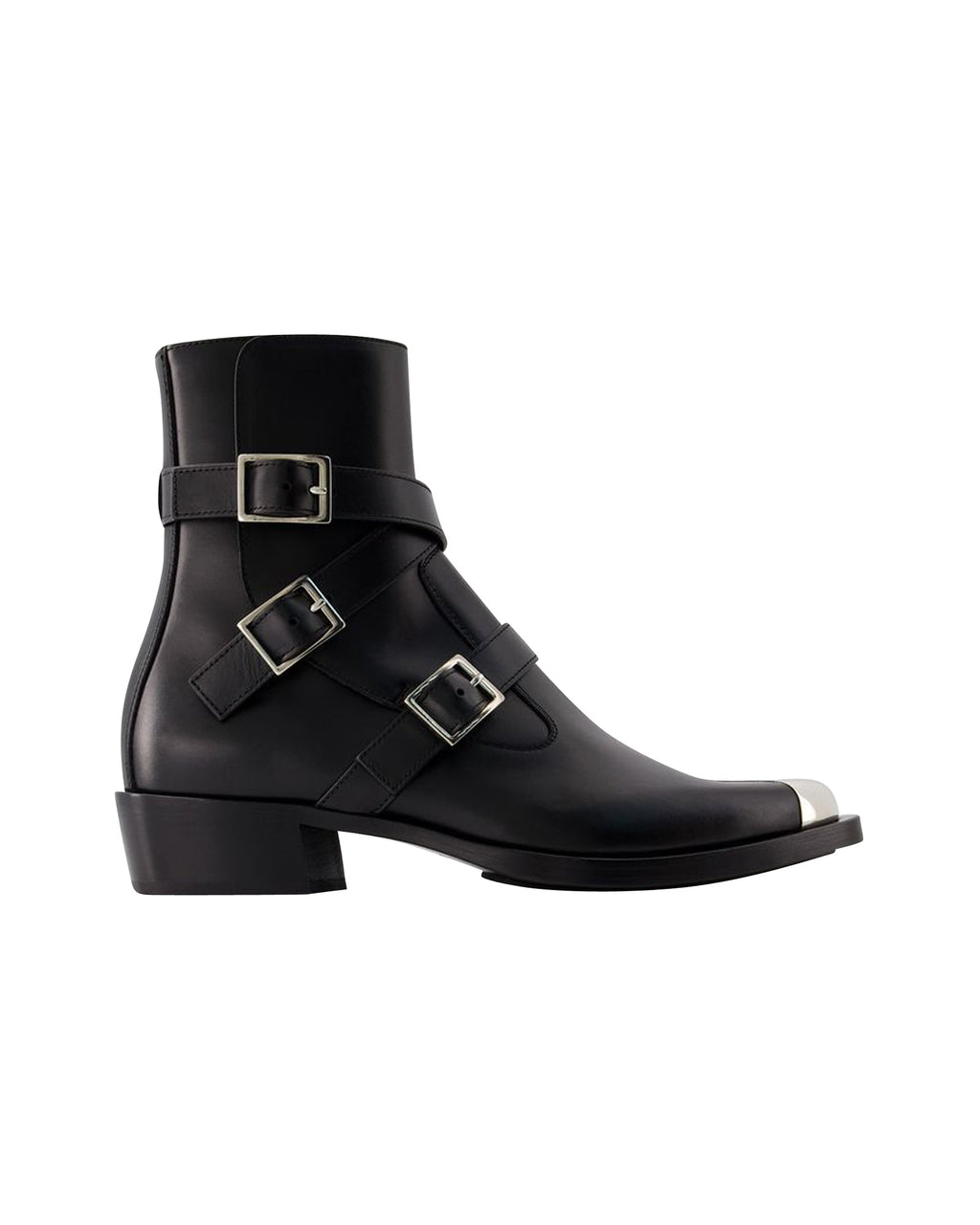 Punk Ankle Boots - Alexander Mcqueen - Leather - Black/Silver