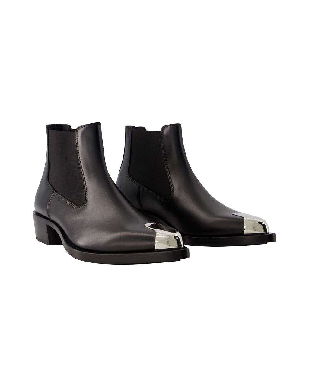 Chelsea Boots - Alexander Mcqueen - Leather - Black/ Silver