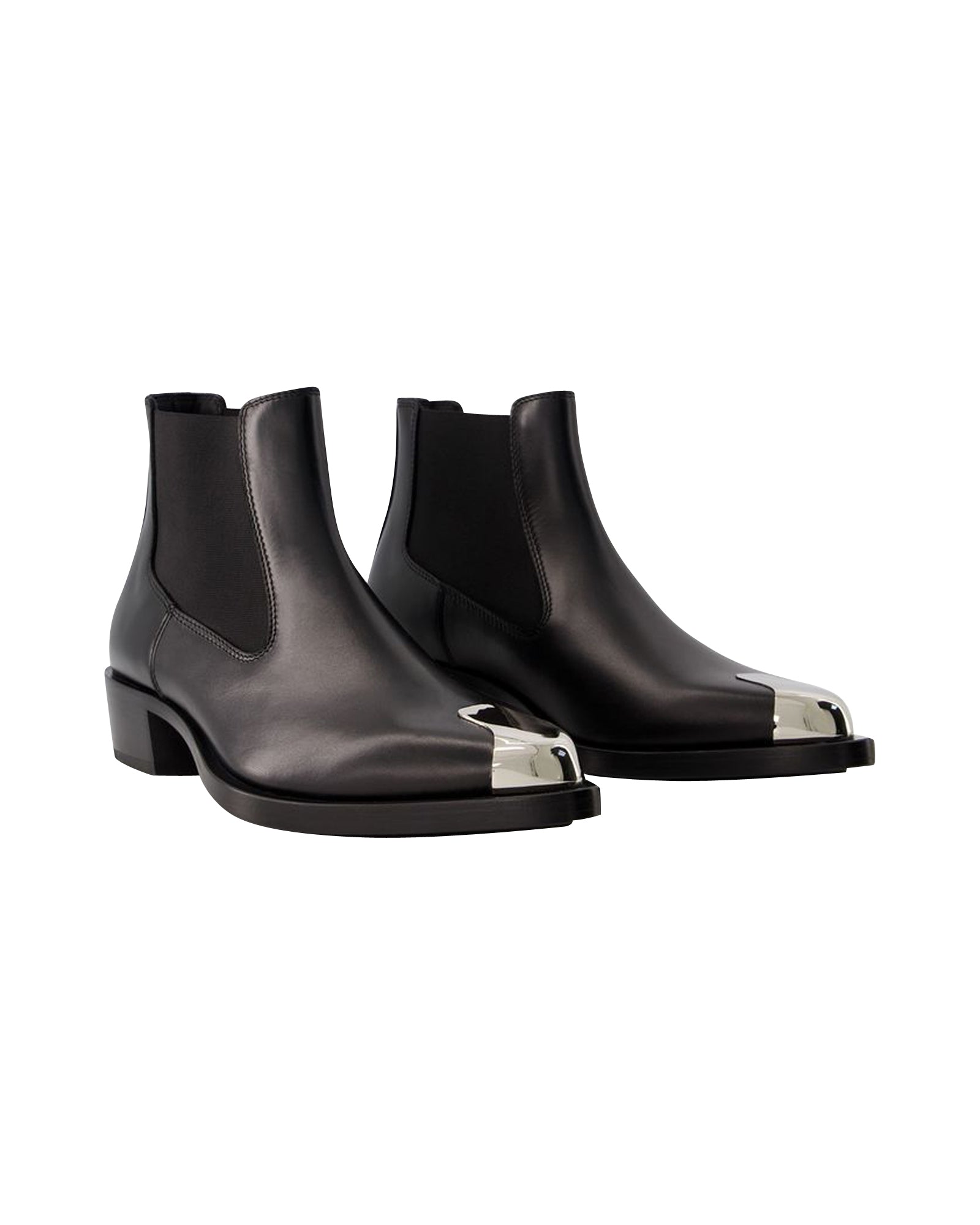 Chelsea Boots - Alexander Mcqueen - Leather - Black/ Silver