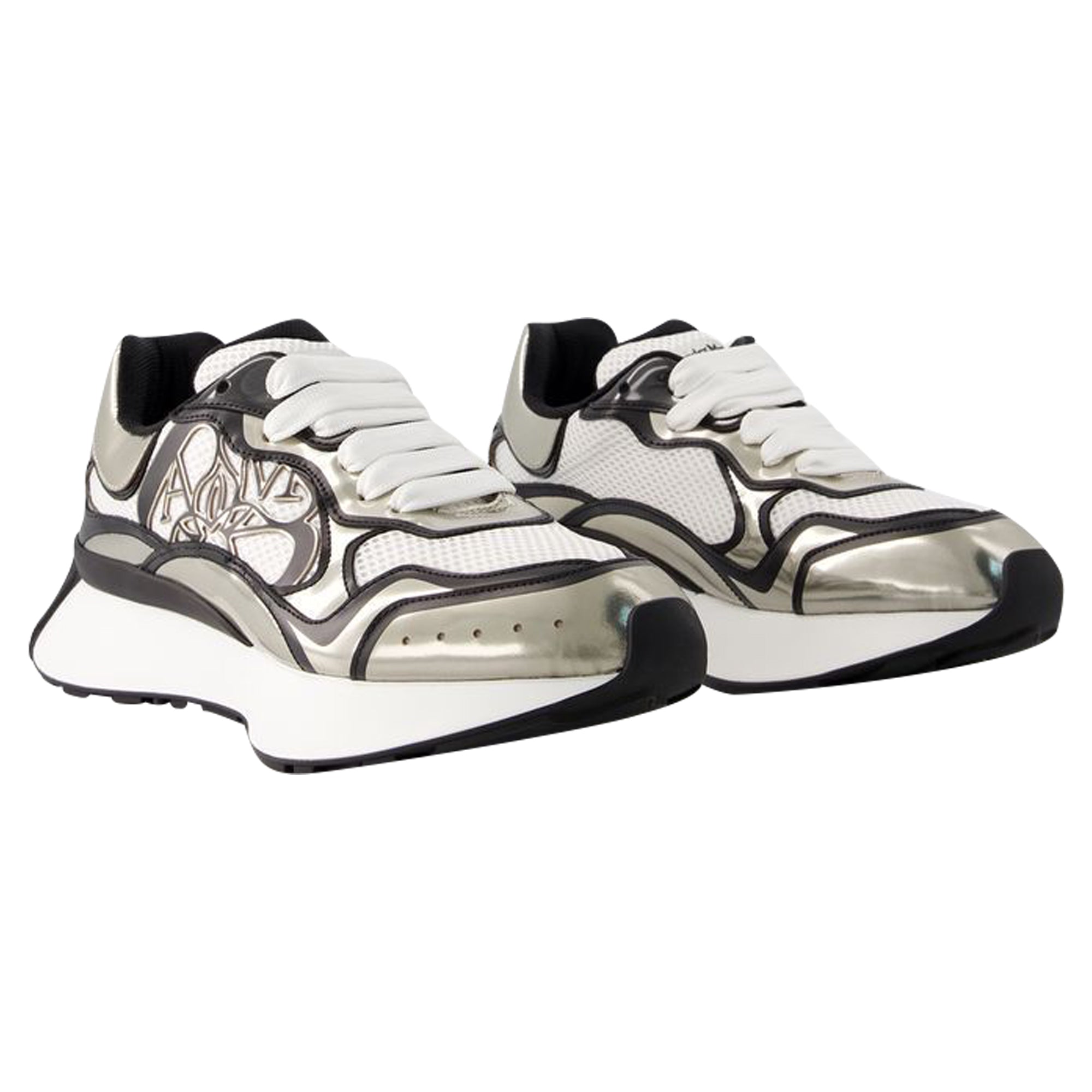 Sprint Runner Sneakers - Alexander Mcqueen - Leather - Beige/Black