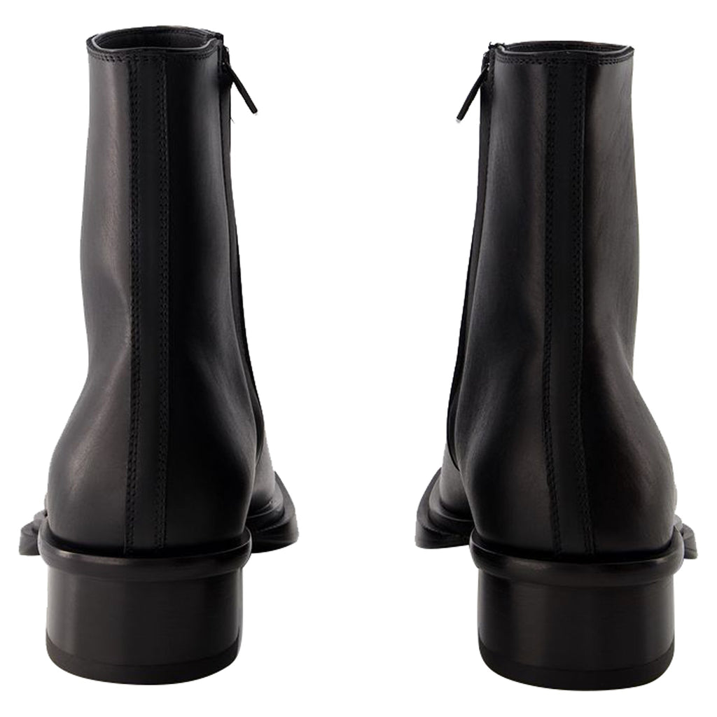 Cuban Stack Ankle Boots - Alexander Mcqueen - Leather - Black
