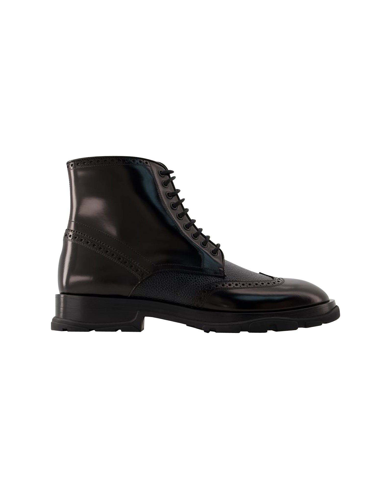 Laced Ankle Boots - Alexander Mcqueen - Leather - Black