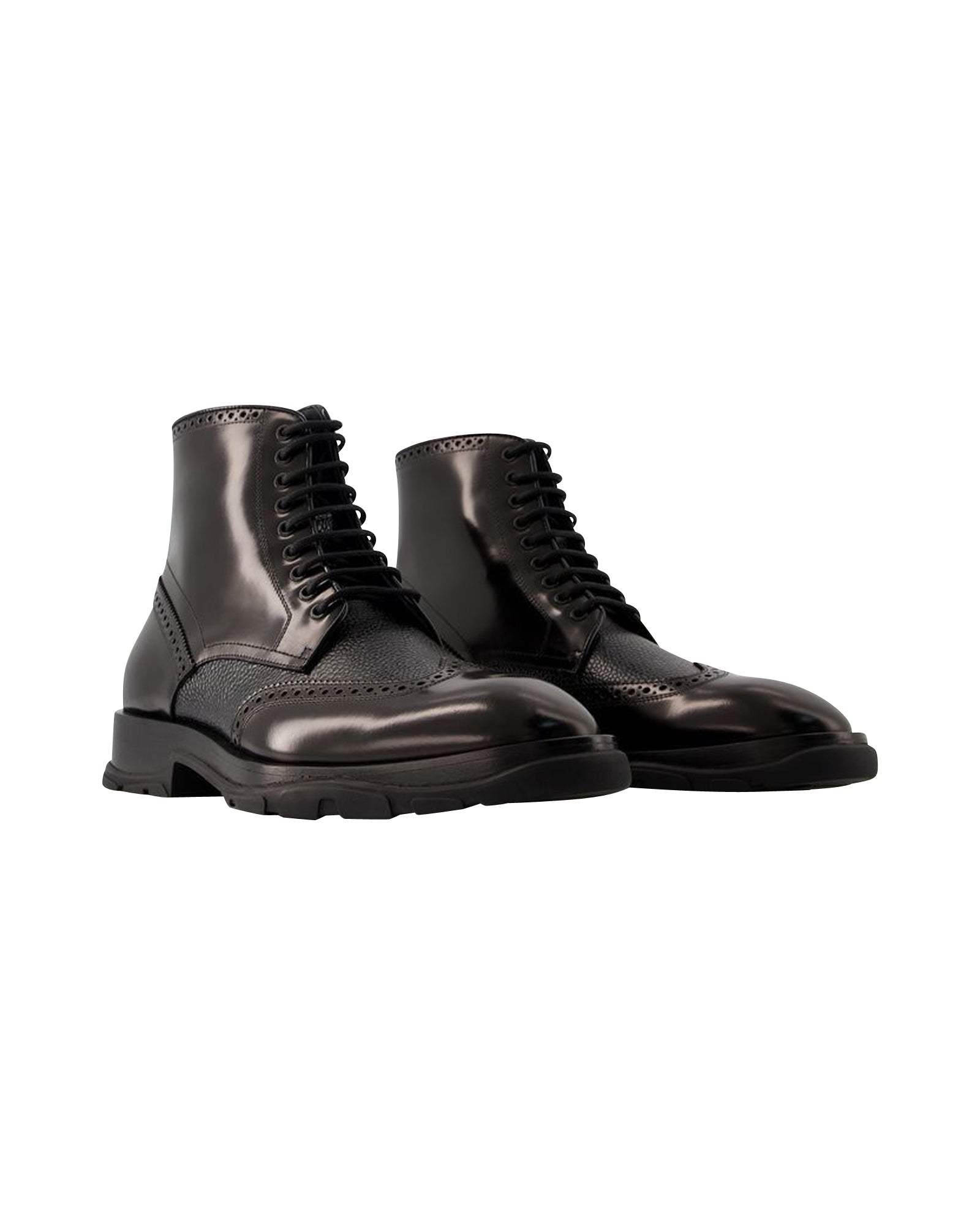 Laced Ankle Boots - Alexander Mcqueen - Leather - Black
