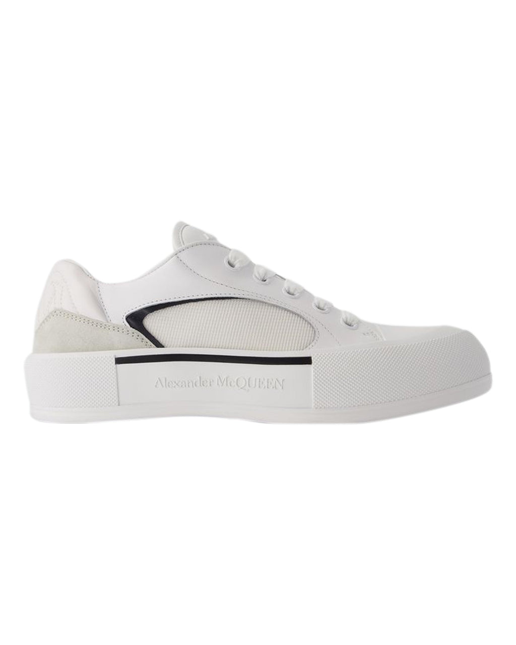 Oversized Sneakers - Alexander McQueen - Leather - White/Black