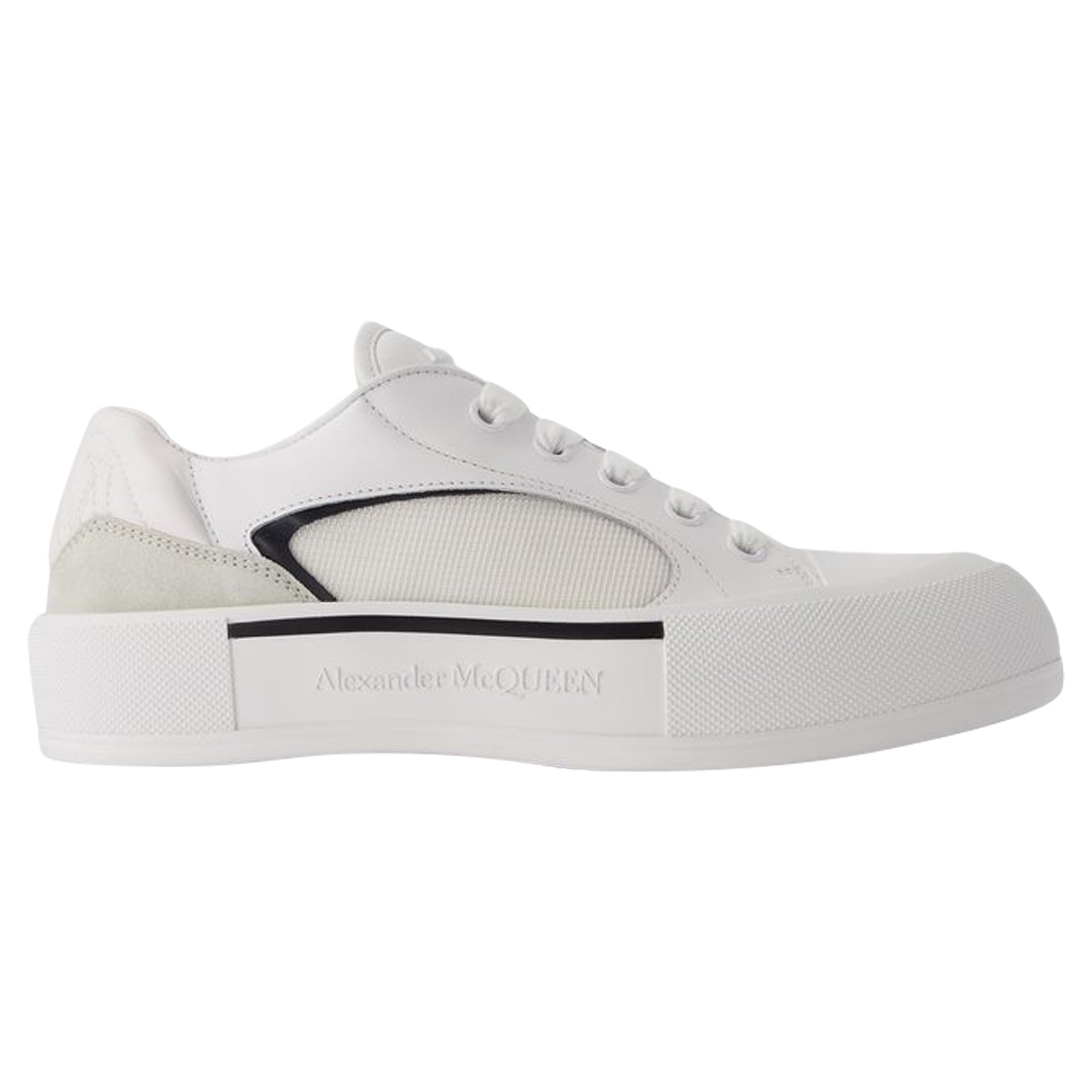 Oversized Sneakers - Alexander McQueen - Leather - White/Black