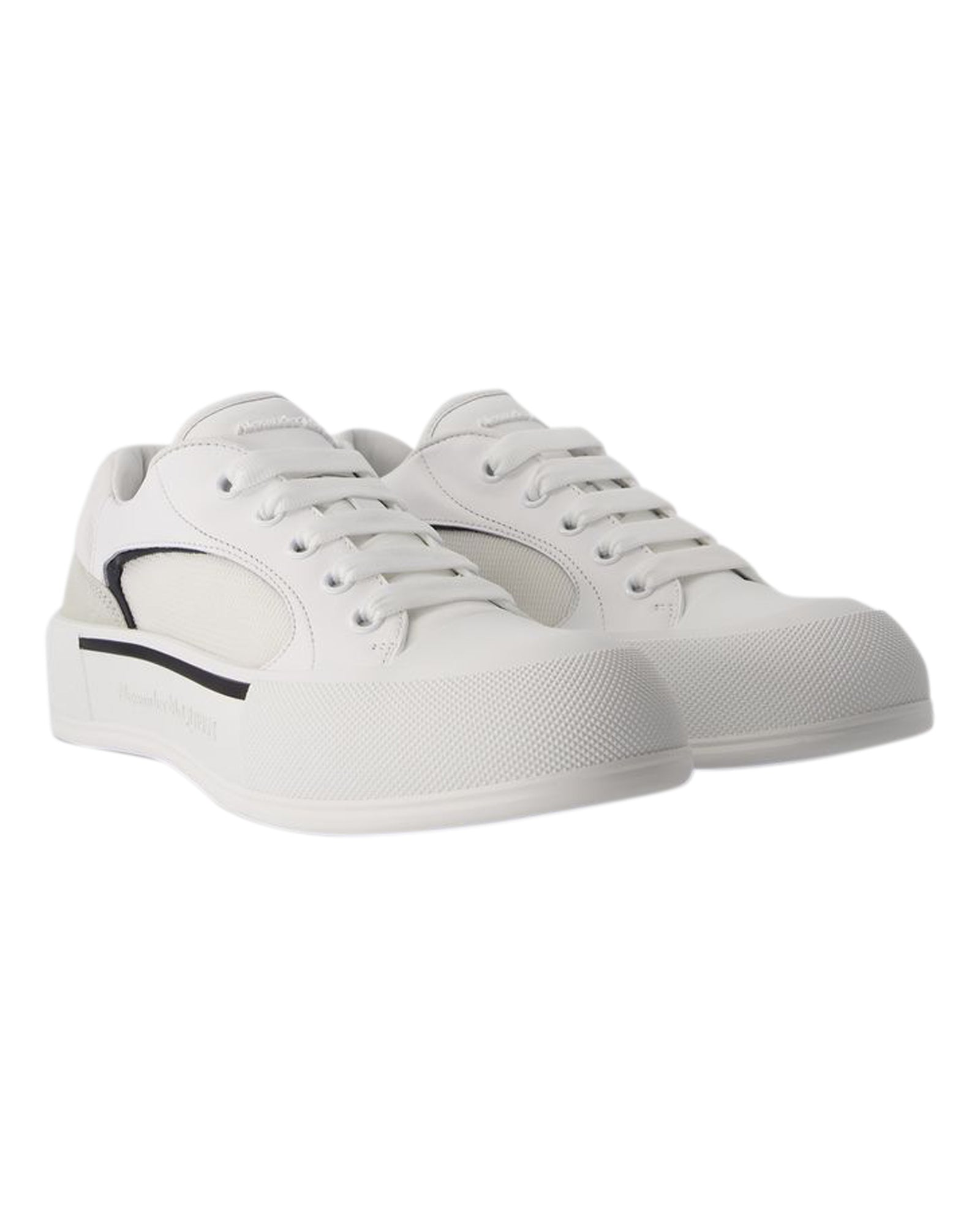 Oversized Sneakers - Alexander McQueen - Leather - White/Black