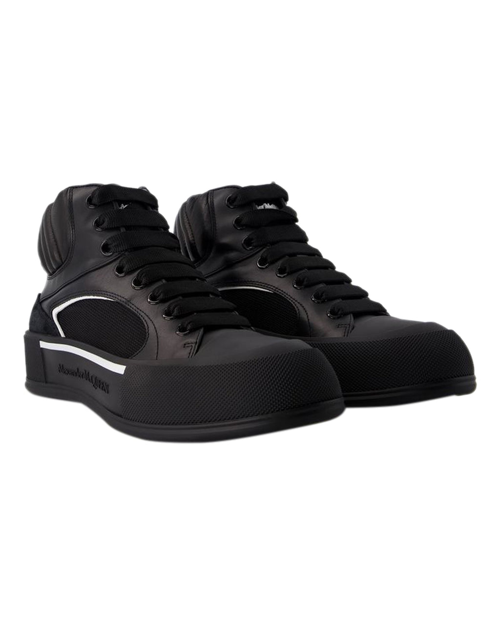 Deck Sneakers - Alexander McQueen - Leather - Black/White
