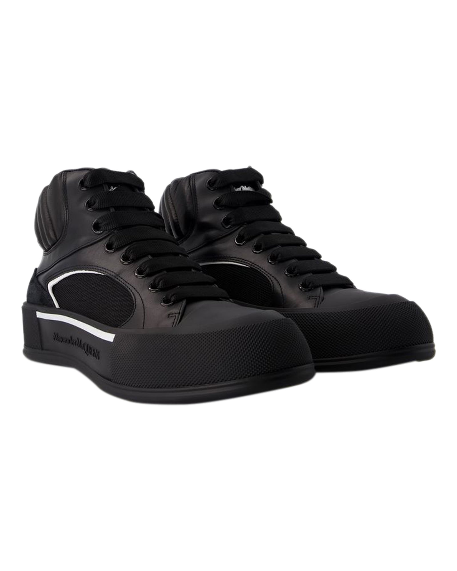 Deck Sneakers - Alexander McQueen - Leather - Black/White